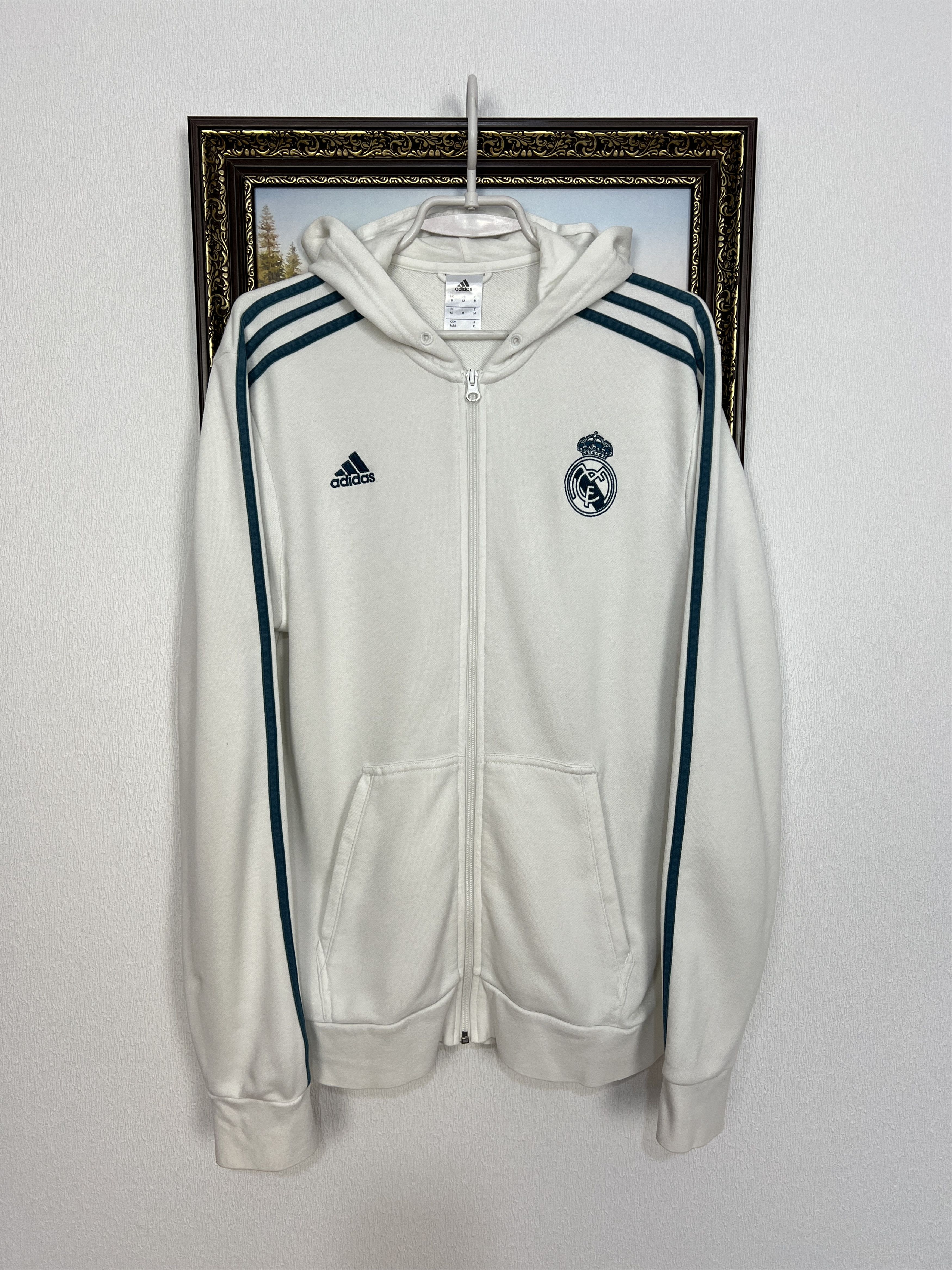 Adidas Vintage Real Madrid Football Hoodie Jacket Soccer Track Top Size US M / EU 48-50 / 2 - 1 Thumbnail