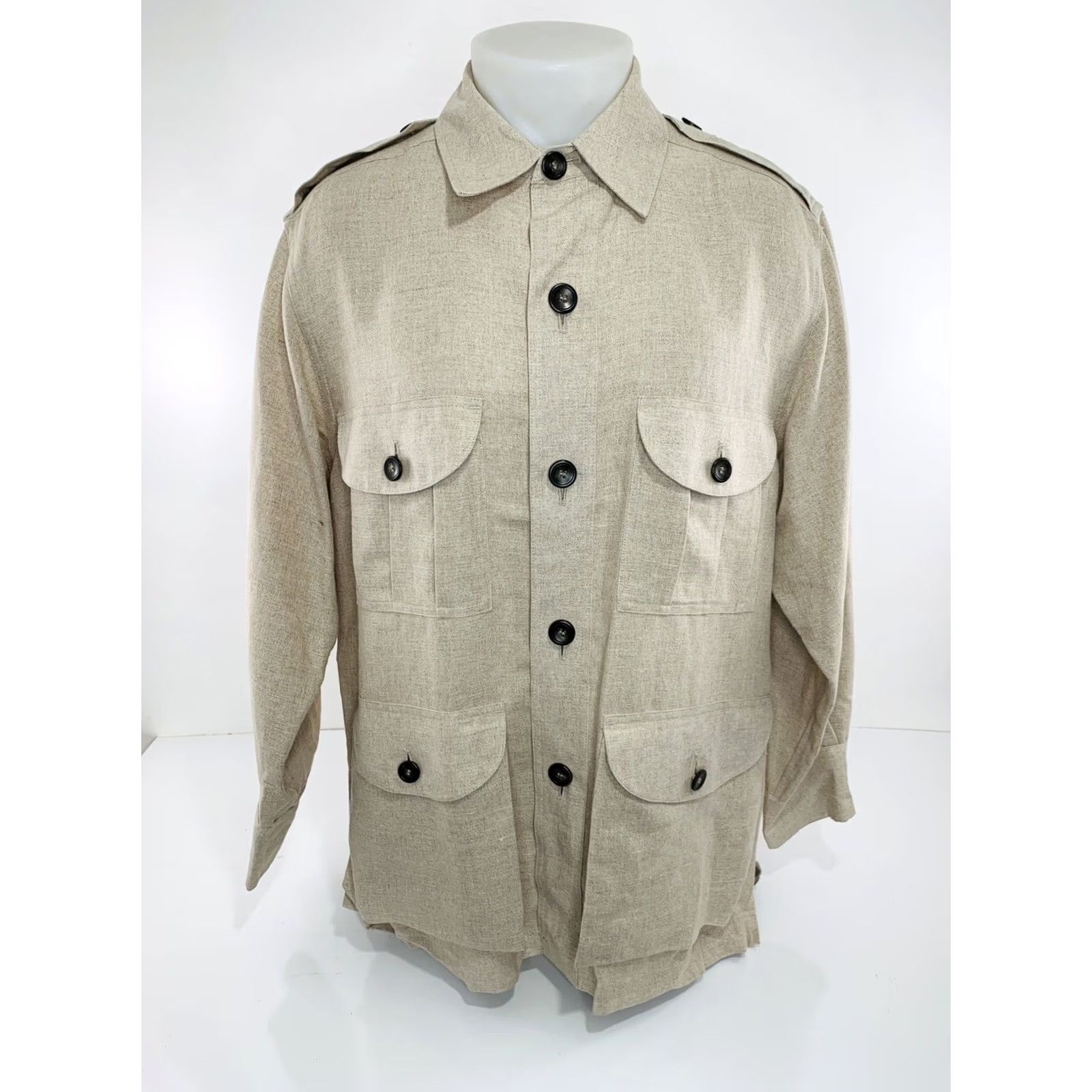 Orvis ORVIS LINEN BLEND SAFARI JACKET Mens M Beige Belted Hunting Shirt Sturdy MINT / NO BELT Size US M / EU 48-50 / 2 - 2 Thumbnail