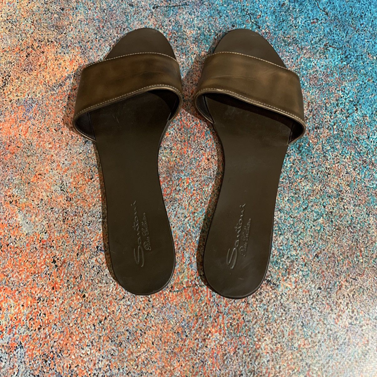 Santoni Women’s Santoni Leather Slippers size 38.5 Size US 8.5 / IT 38.5 - 7 Thumbnail