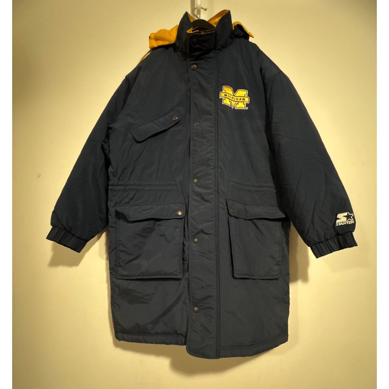 Michigan Wolverines Starter hooded parka coat jacket size 2X