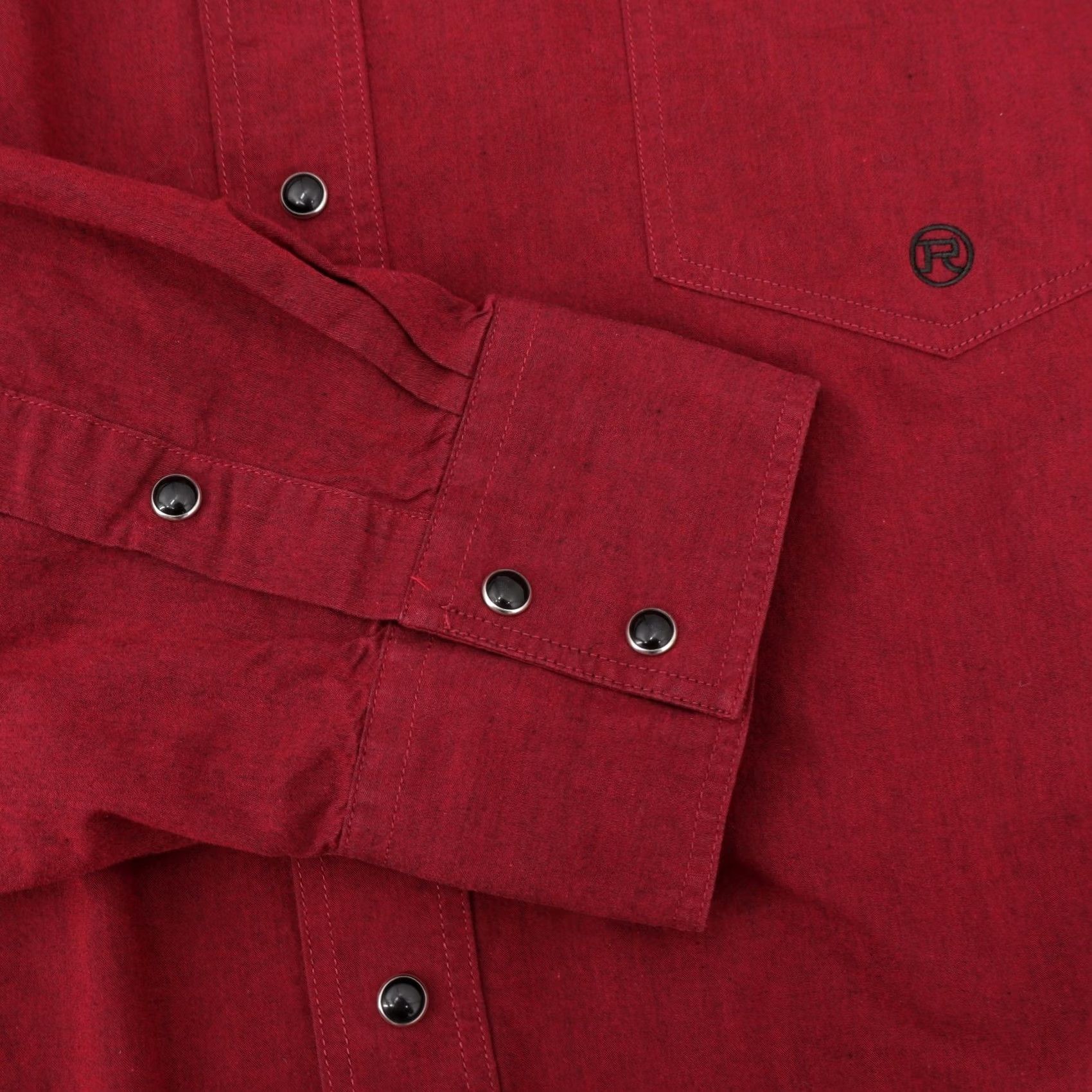 Roper Roper Men's Long Sleeve Button-Up Solid Red Western Shirt Sz 3XL Size US XXL / EU 58 / 5 - 4 Thumbnail