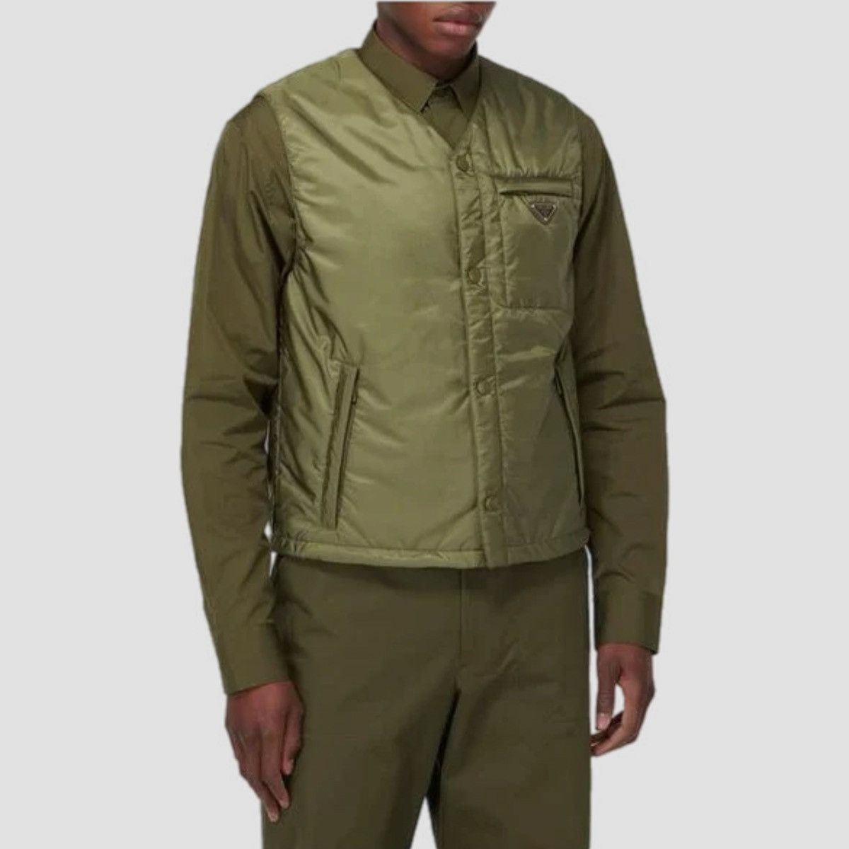 Prada Prada Re-Nylon Gilet Green Size US M / EU 48-50 / 2 - 4 Thumbnail