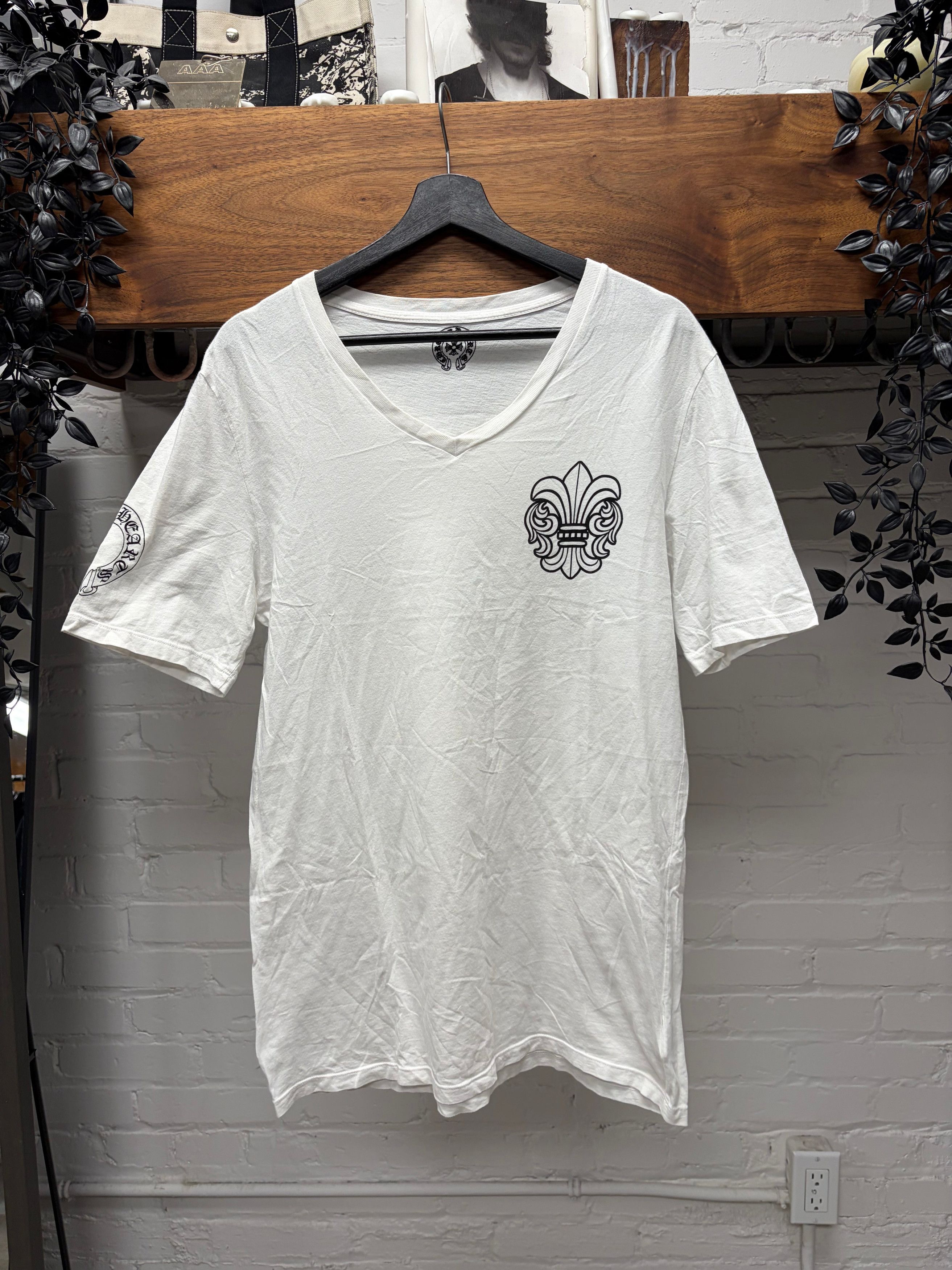 Chrome Hearts Chrome Hearts Gray V-Neck Short Sleeve T-Shirt | Grailed