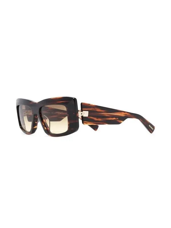 Balmain o1s1wg111225 Size:OS/Envie Square Sunglasses in Brown Size ONE SIZE - 1 Thumbnail