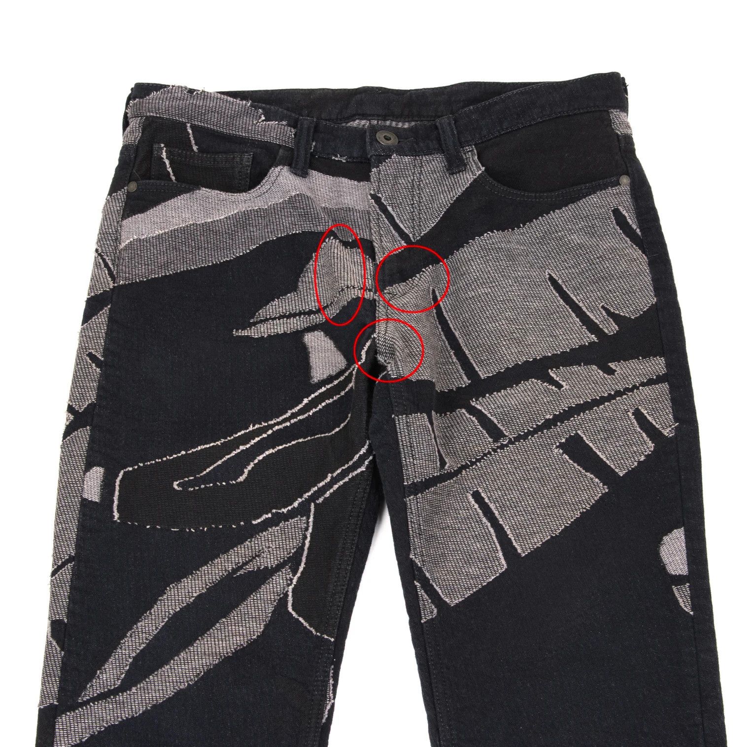 Issey Miyake Graphic Jacquard Denim Pants in Indigo Black and More Size US 38 / EU 54 - 2 Thumbnail