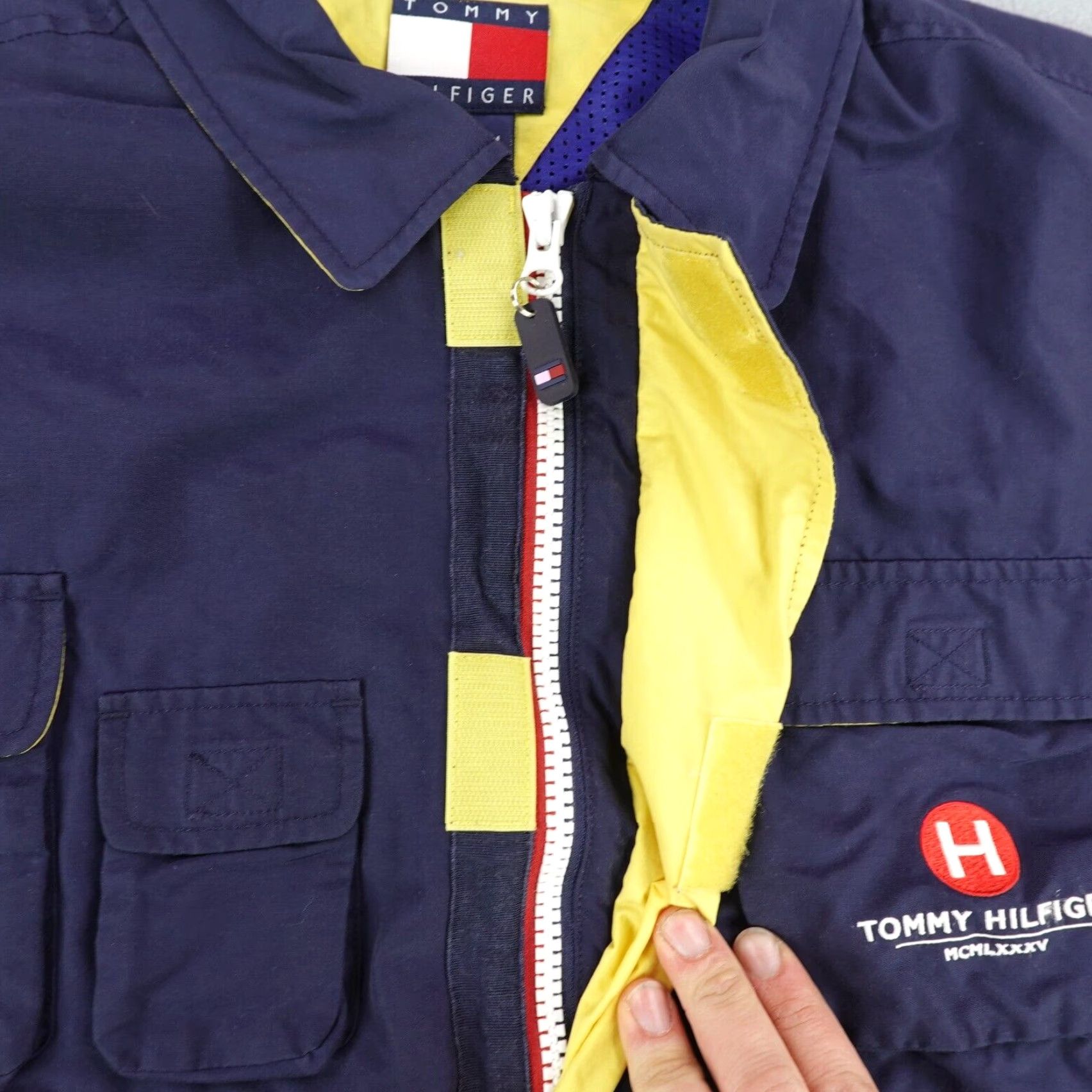 Tommy Hilfiger Vintage Tommy Hilfiger Jacket Men Medium Blue Utility Field Chore Cargo Coat 90s Size US M / EU 48-50 / 2 - 5 Thumbnail