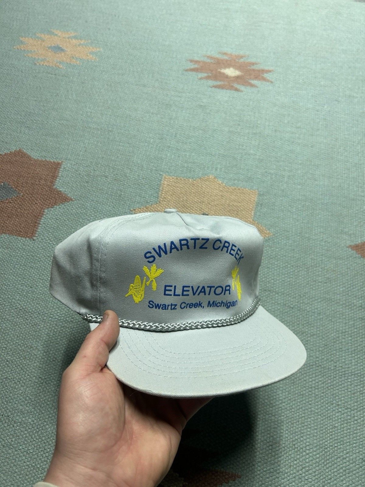 Vintage Vtg SnapBack hat Swartz creek elevator corn Michigan farm Size ONE SIZE - 1 Thumbnail