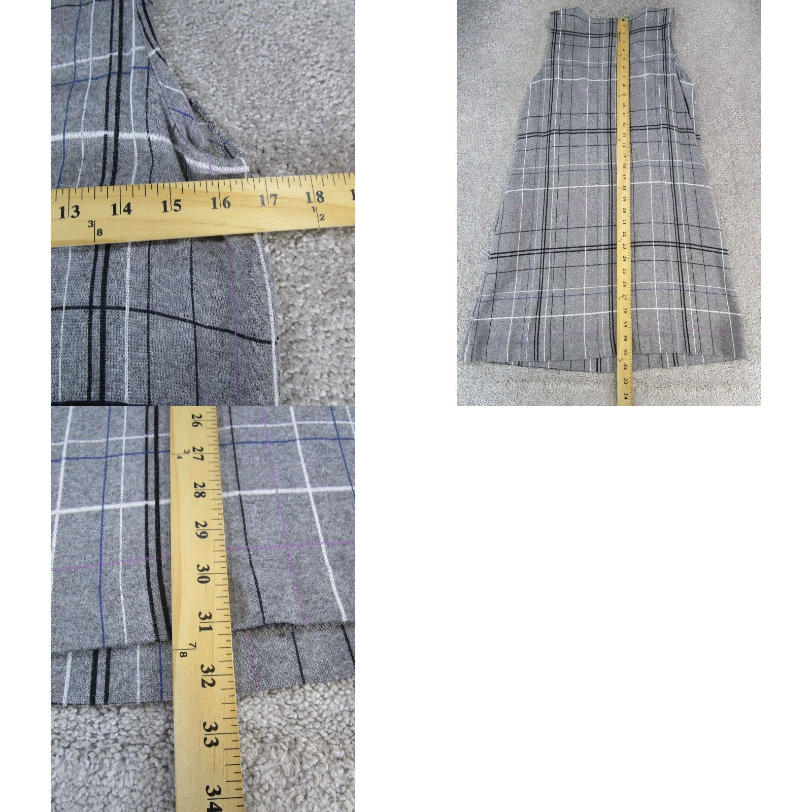 J. Jill VINTAGE J. Jill Plaid Shift Dress Petite Small Gray Sleeveless A-Line Business Casual Womens Size S / US 4 / IT 40 - 8 Thumbnail