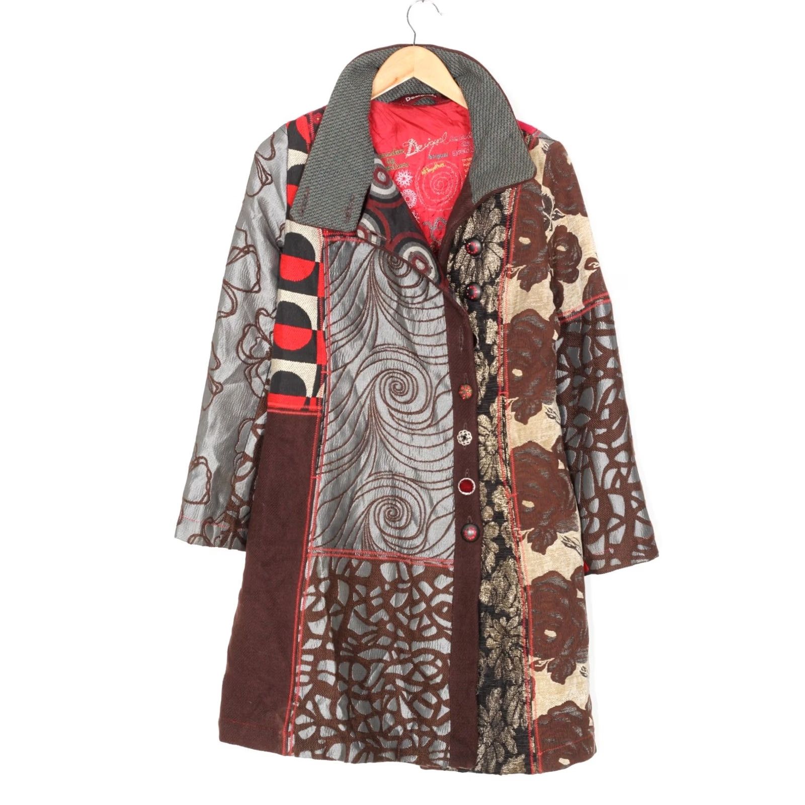 Desigual DESIGUAL Geisha Coat Jacket Women Size 40 Wool Blend MJ5255 Multicoloured Coat Womens Regular 40 Autumn Spring Summer Winter Long Sleeve Vintage No Size S / US 4 / IT 40 - 2 Thumbnail