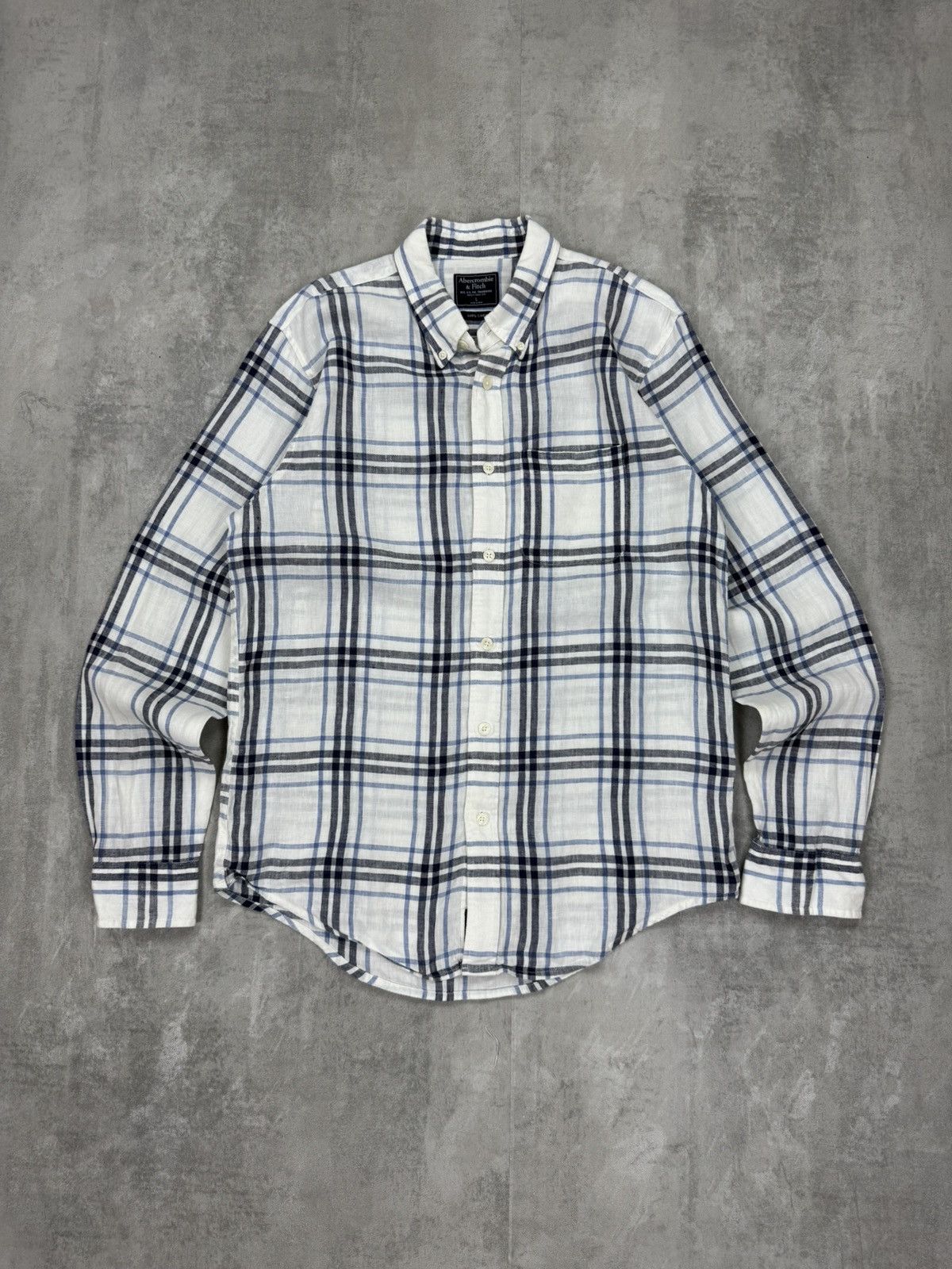 Abercrombie & Fitch Abercrombie & Fitch linen checkered shirt long sleeve Large Size US L / EU 52-54 / 3 - 1 Thumbnail