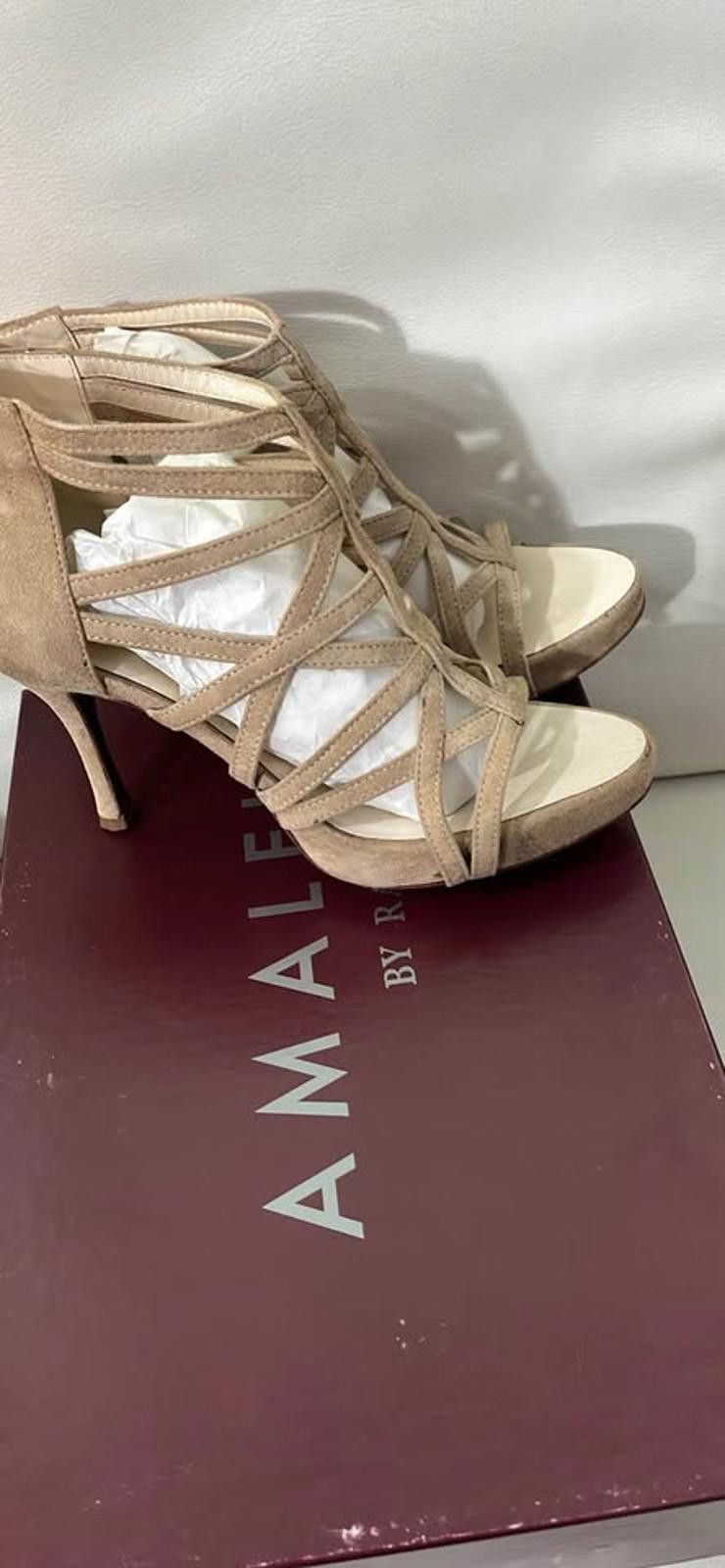 Other Amalfi Beige Strappy High Heel Sandals Size US 7 / IT 37 - 2 Thumbnail