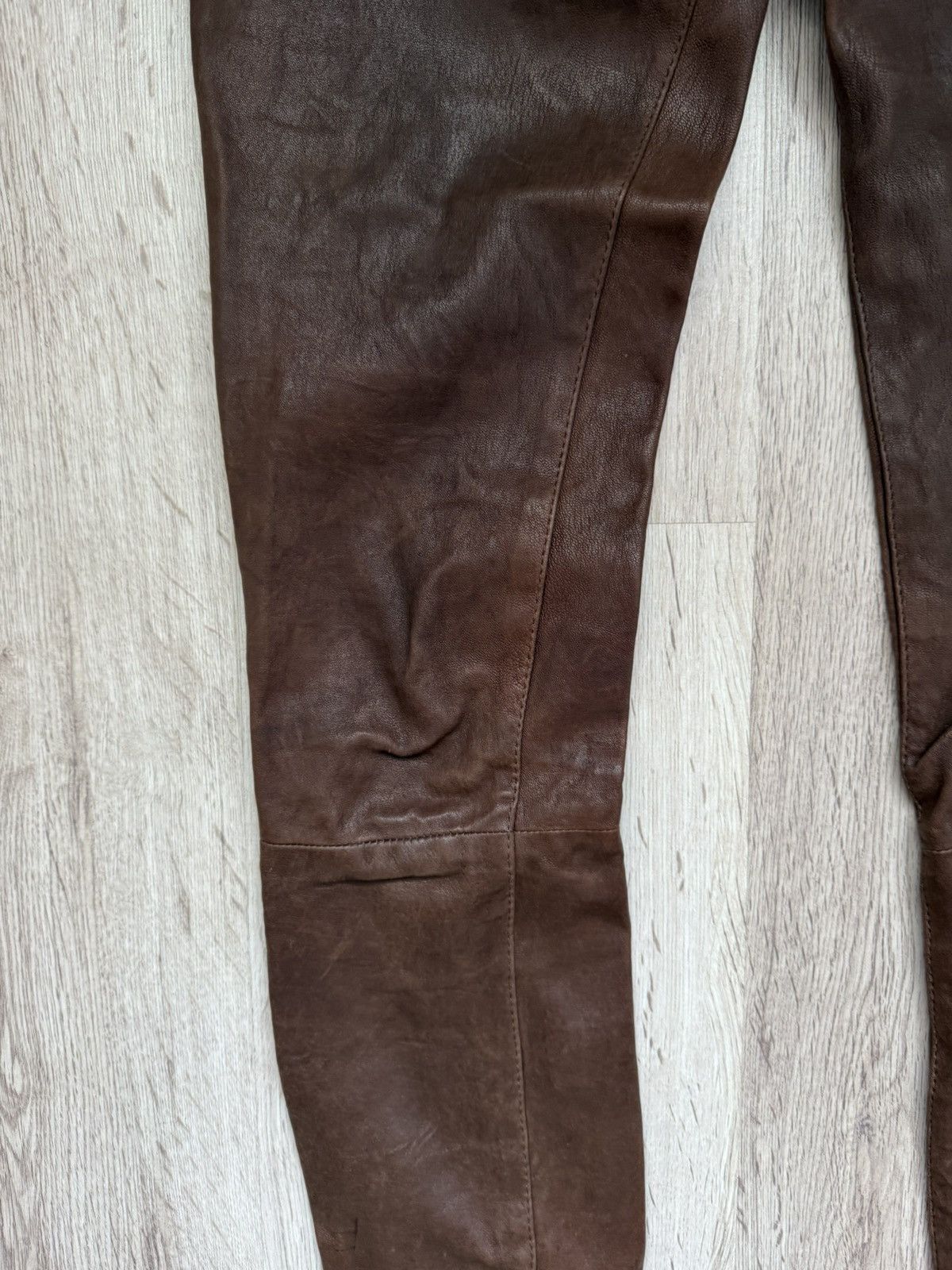 J Brand J Brand Brown Stretch Lamb Leather Zip Pants Size 25 Size 25" / US 0 / IT 36 - 6 Thumbnail
