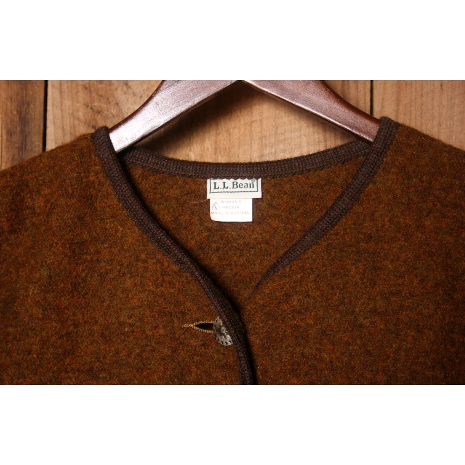 Vintage L.L. Bean Cardigan Jacket Wool Trachten Tyrolean Brown Womens Sz. M Size M / US 6-8 / IT 42-44 - 2 Thumbnail