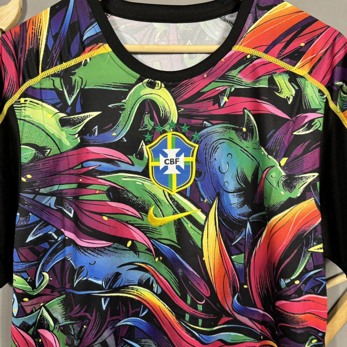 Other Brazil Jungle Custom Blokcore Fan Soccer Jersey Size US L / EU 52-54 / 3 - 5 Thumbnail