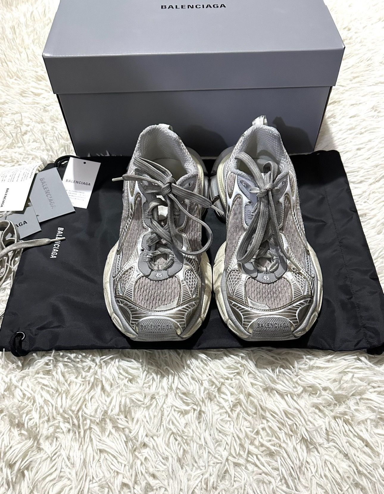 Balenciaga Balenciaga Grey/ Silver 3XL Sz.45 Size US 12 / EU 45 - 3 Thumbnail