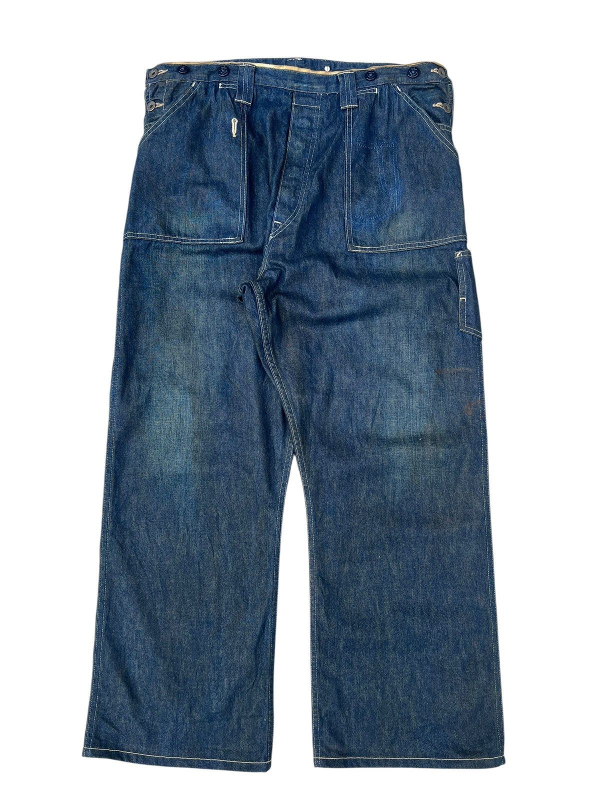 Levi's Vintage Clothing Levi’s LVC Dirty Mud Stains Denim Selvedge Work Wear Jeans Size US 34 / EU 50 - 1 Thumbnail