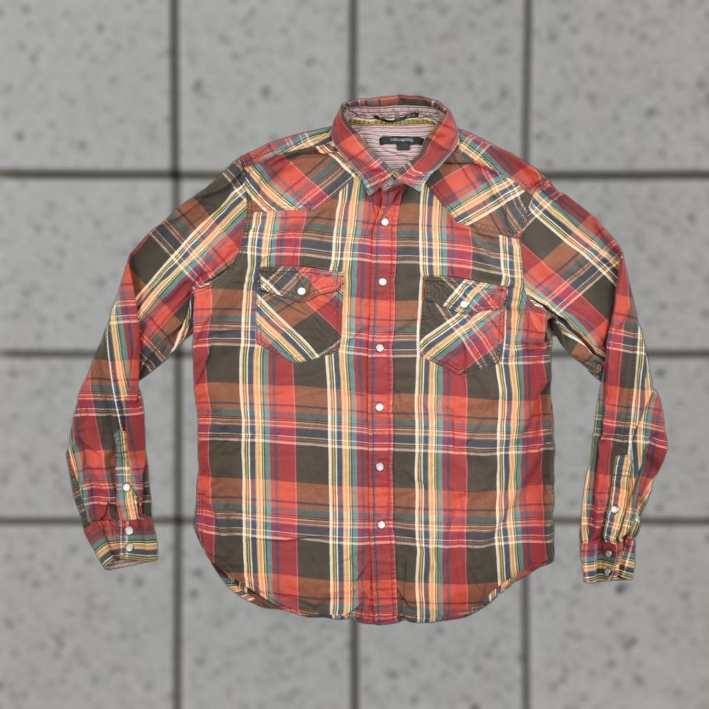 Vintage Heritage 1981 Mens Shirt Plaid Western Snap Button Long Sleeve Collared Cotton Red Brown M Size US M / EU 48-50 / 2 - 1 Thumbnail