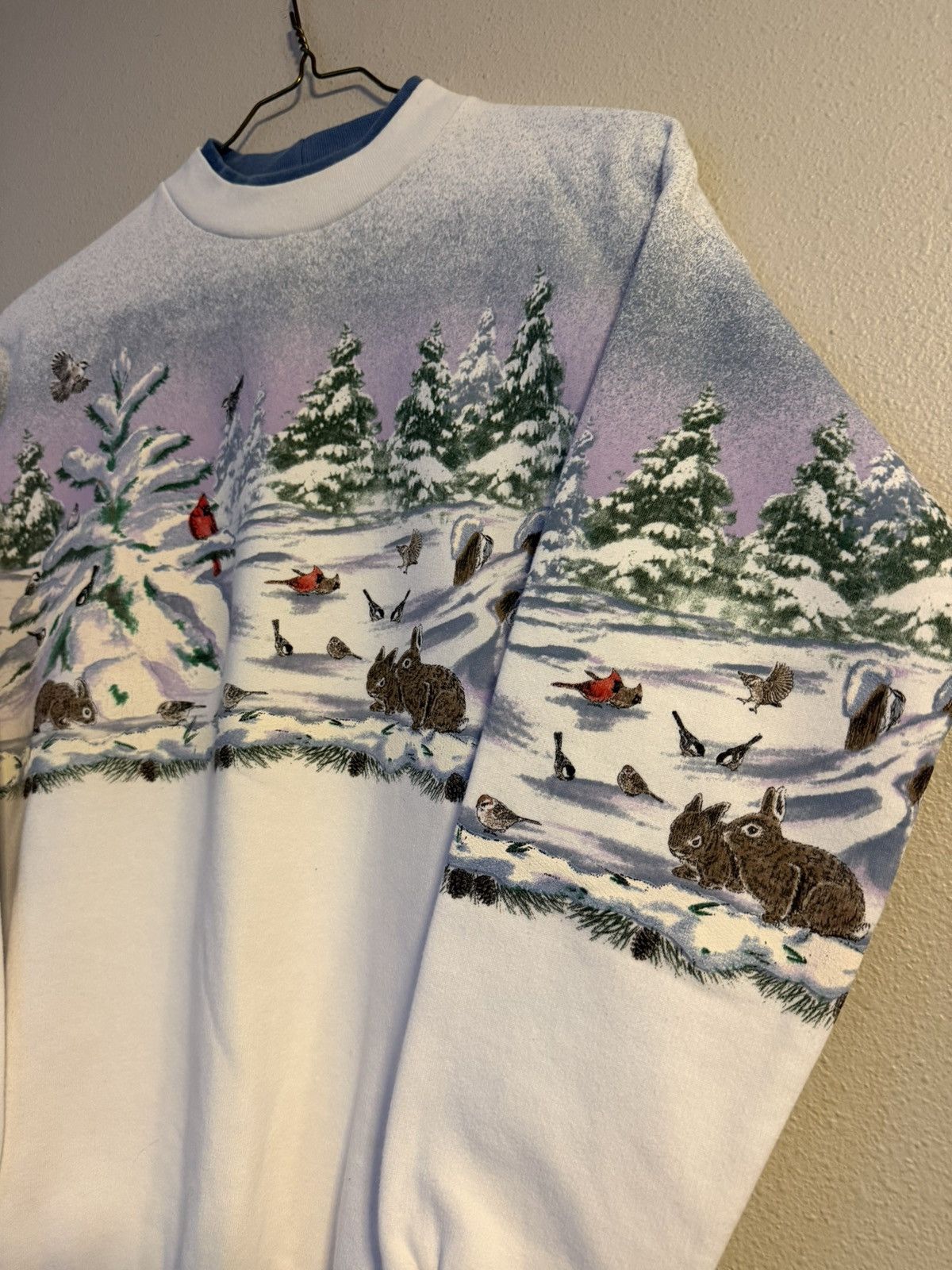 Vintage vtg 90s snow bunny rabbit AOP nature crewneck fits medium Size US M / EU 48-50 / 2 - 3 Thumbnail
