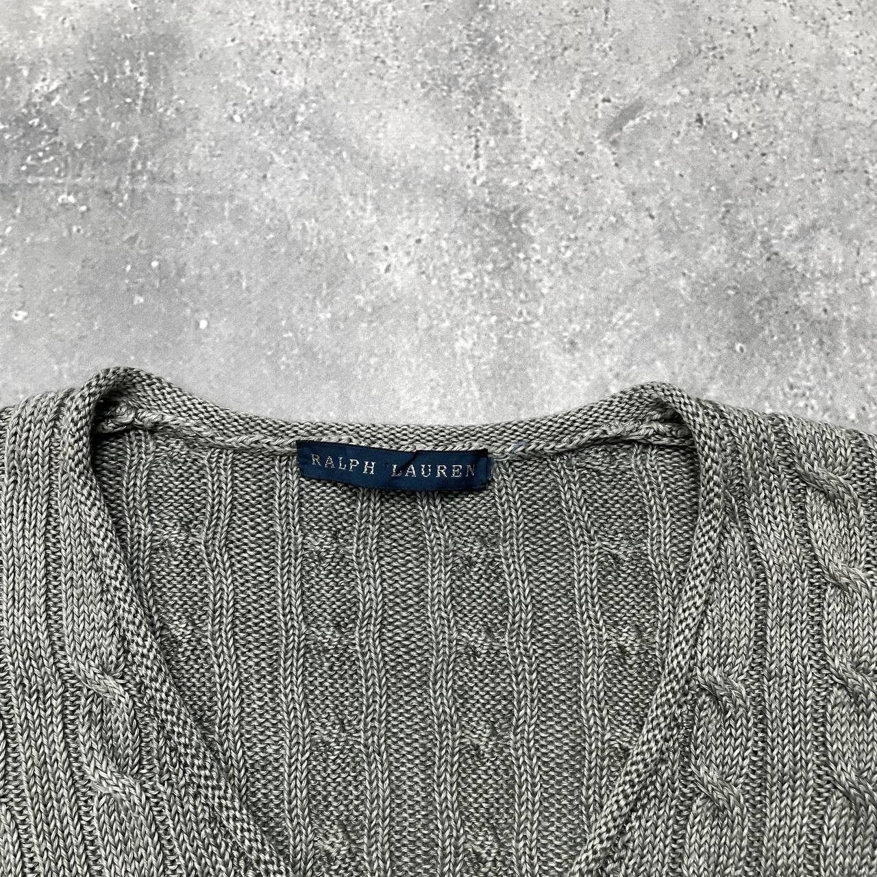 Ralph Lauren Vintage 2000s Ralph Lauren V-Neck Cable Knit Sweater Women’s Size L / US 10 / IT 46 - 4 Thumbnail