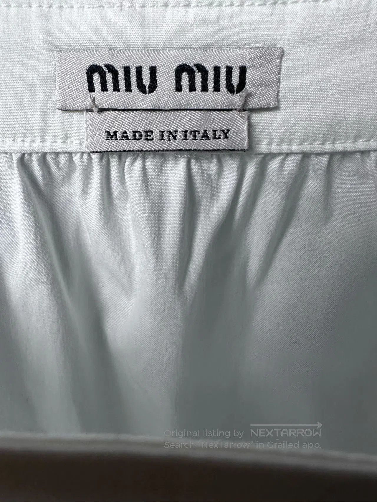 Miu Miu MiuMiu Campus Puff Sleeve Short Shirt Tee. Size S / US 4 / IT 40 - 4 Thumbnail