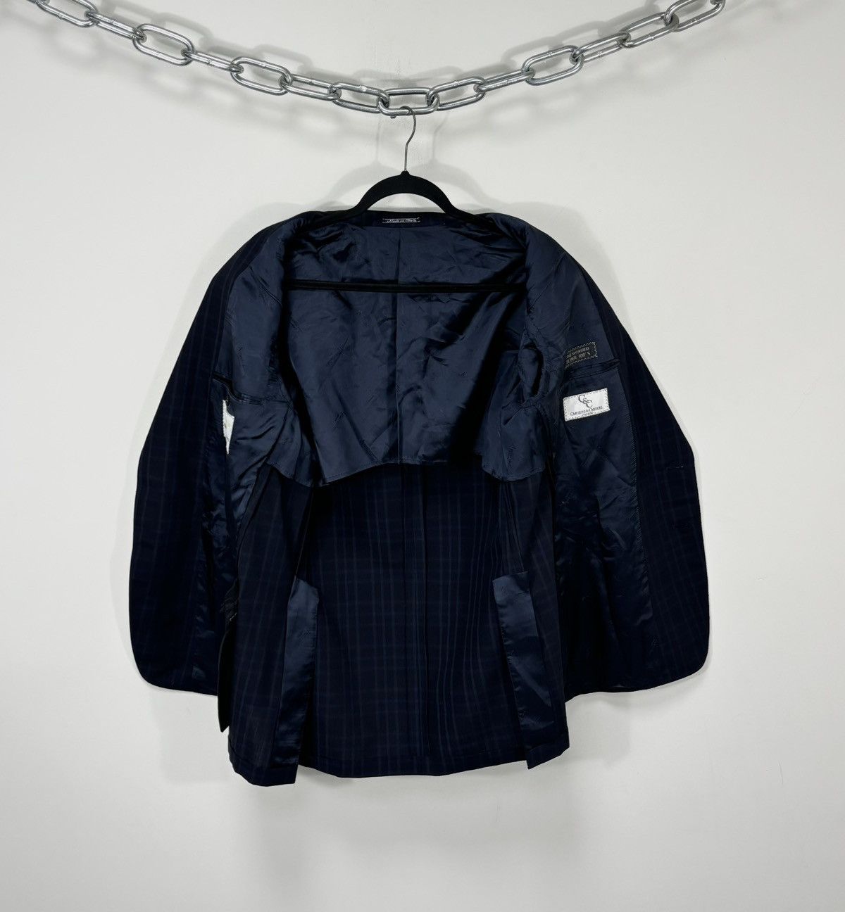 Aquascutum Aquascutum Men’s Windowpane Fine Worsted Wool Blazer Jacket Size 44R - 2 Thumbnail