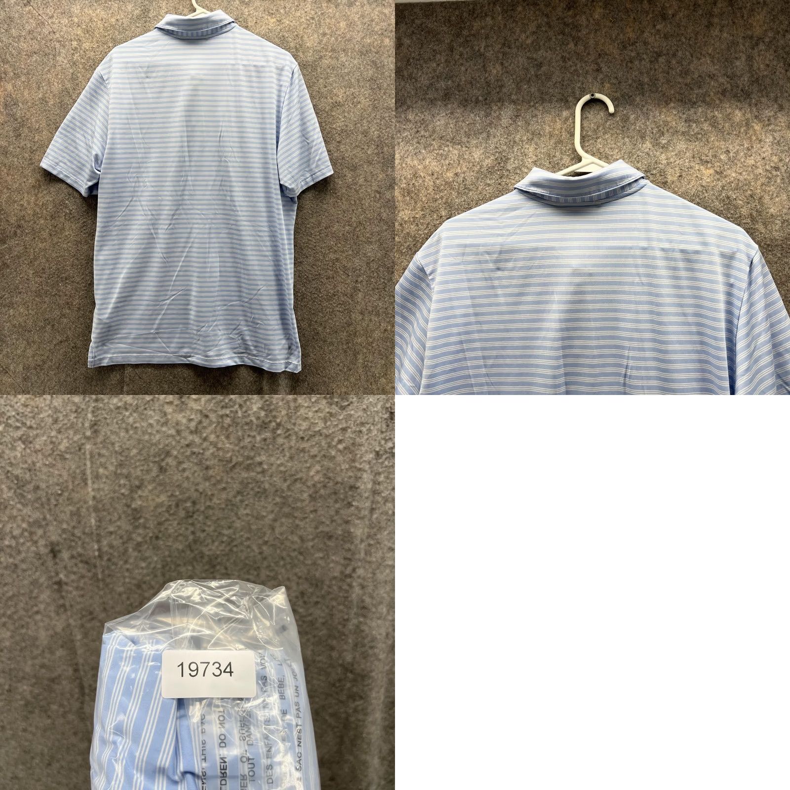 Adidas Adidas Polo Shirt Men Large Blue White Striped Casual Preppy Polyester Golf Polo Shirt Size US L / EU 52-54 / 3 - 9 Thumbnail