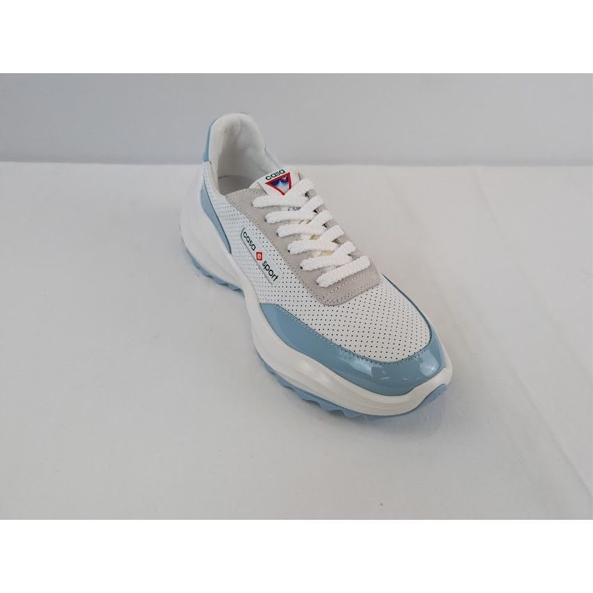 Casablanca o1rshd1 Leather Atlantis Sneaker in White / Light Blue Size US 9 / EU 42 - 4 Thumbnail