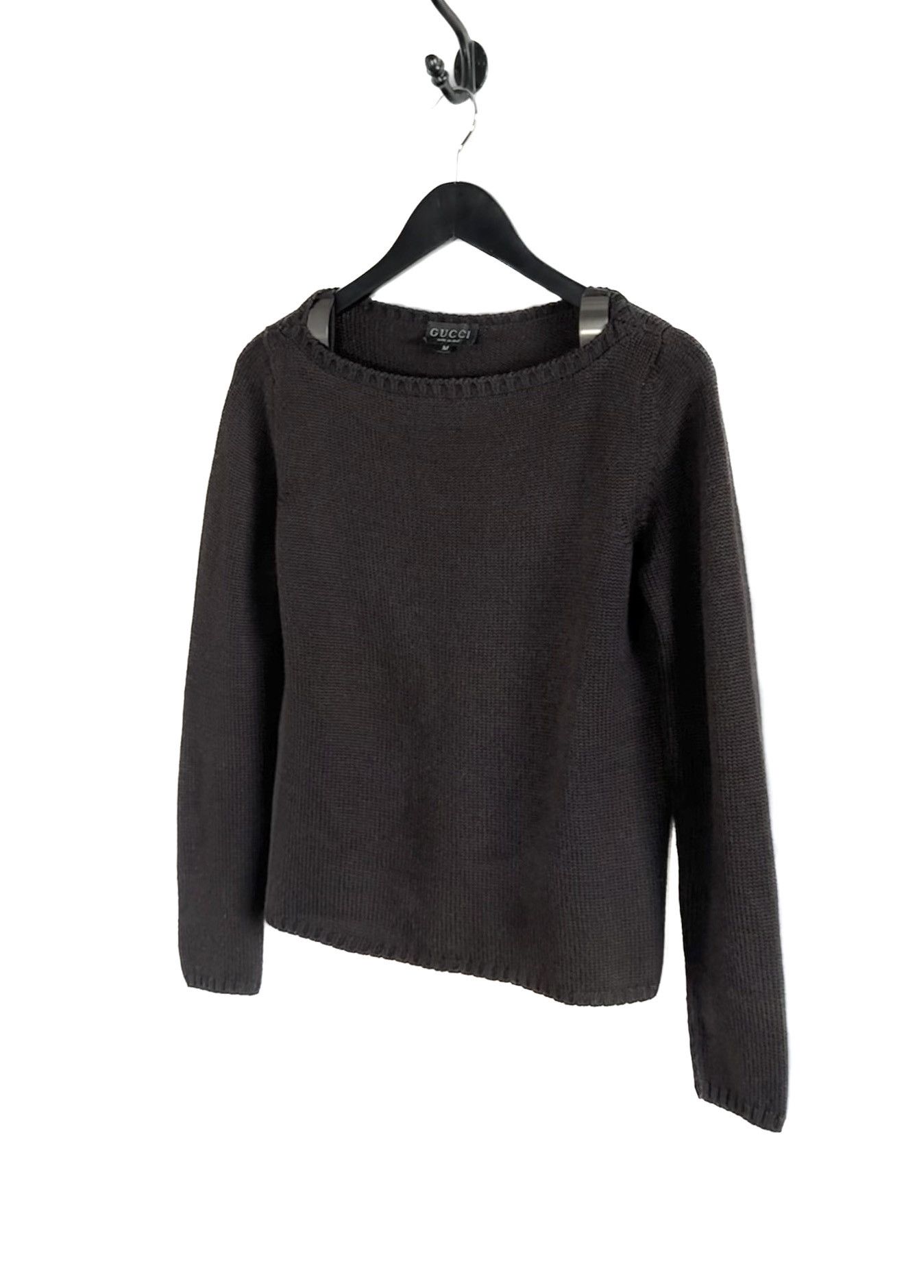 Gucci Gucci Tom Ford FW97 Brown Boat Neck Metal Accent Sweater Size M / US 6-8 / IT 42-44 - 2 Thumbnail