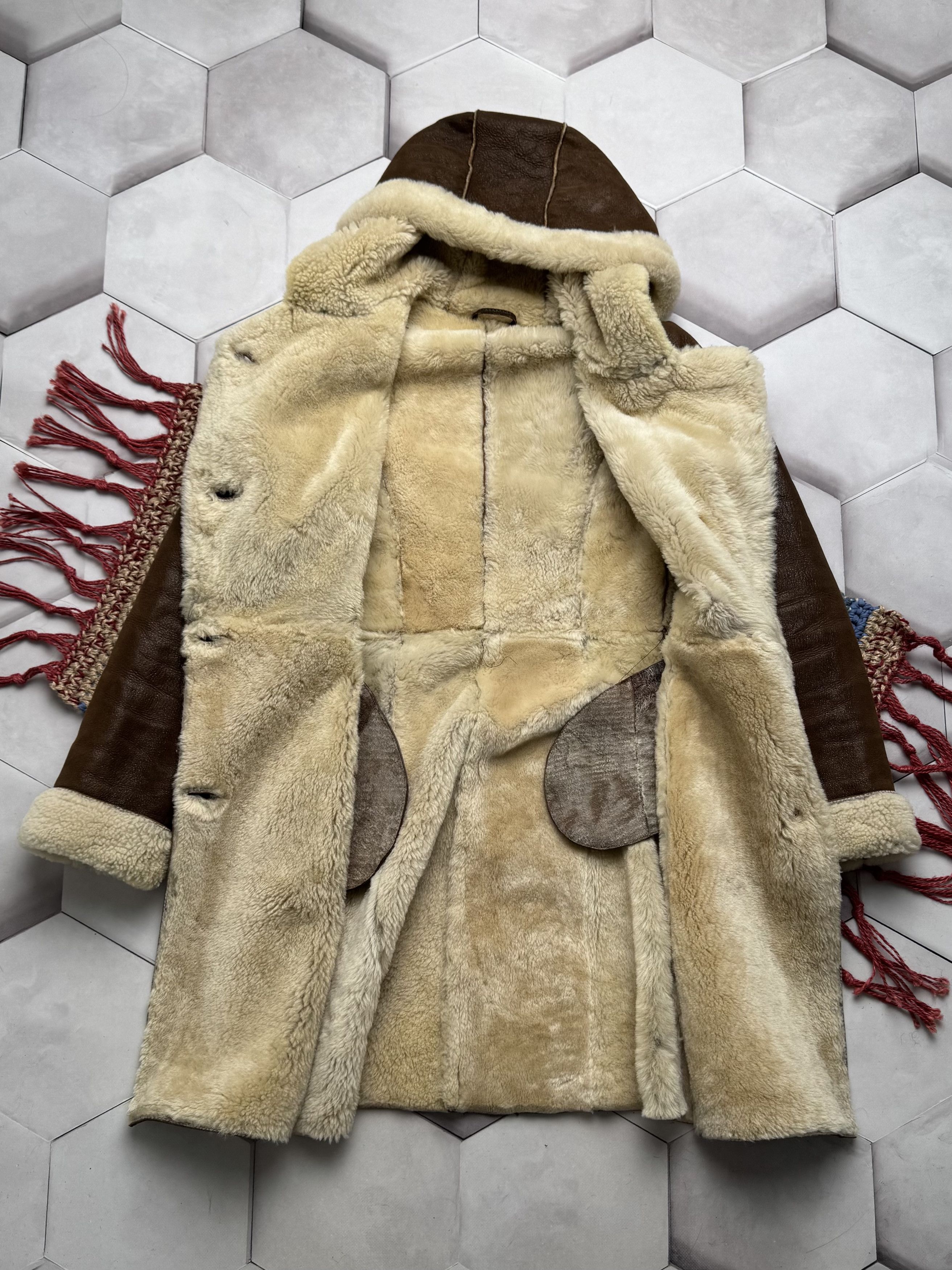 Japanese Brand Vintage Real Sheepskin Hooded Coat (E4) Size S / US 4 / IT 40 - 7 Thumbnail