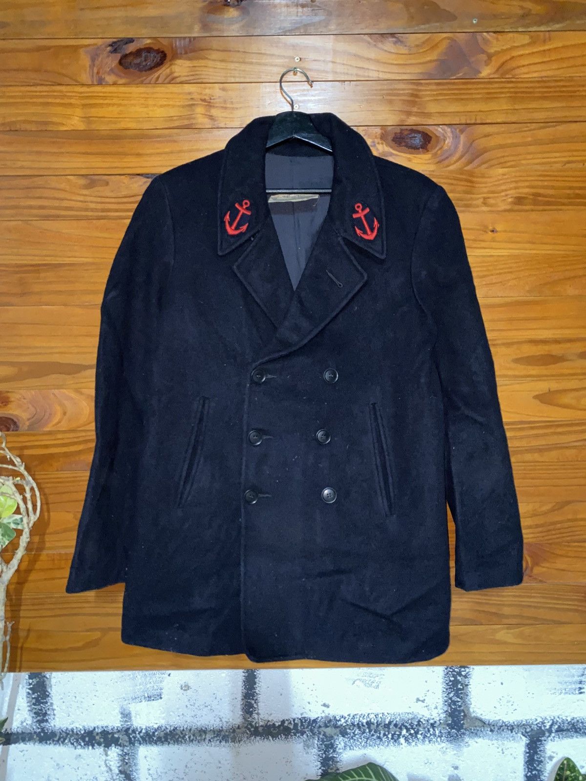 Vintage Vintage French Navy Pea Coat – Authentic Marine Wool Jacket Size US M / EU 48-50 / 2 - 3 Thumbnail