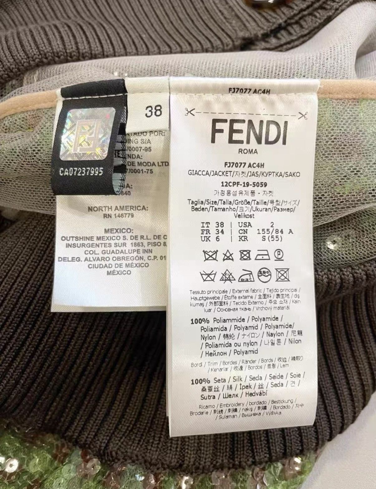 Fendi Fendi Stylish Green Sequin Knit Cardigan Sweater Coat J33 Size XS / US 0-2 / IT 36-38 - 6 Thumbnail