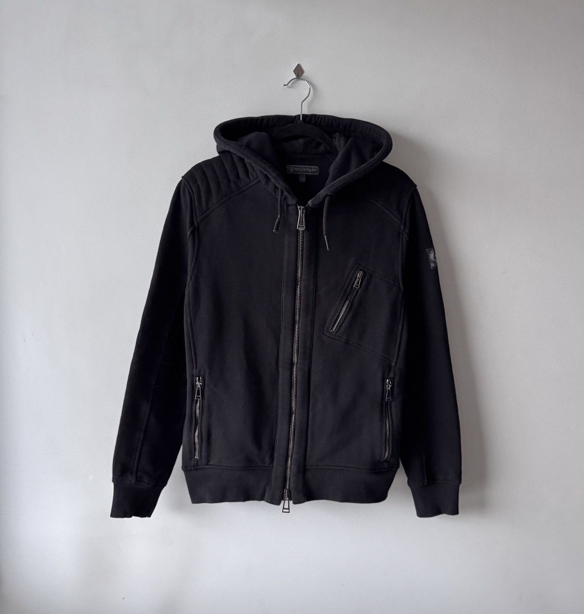 Belstaff Belstaff Black Biker-Style Hoodie Zip-Up Sweatshirt Size US M / EU 48-50 / 2 - 1 Thumbnail