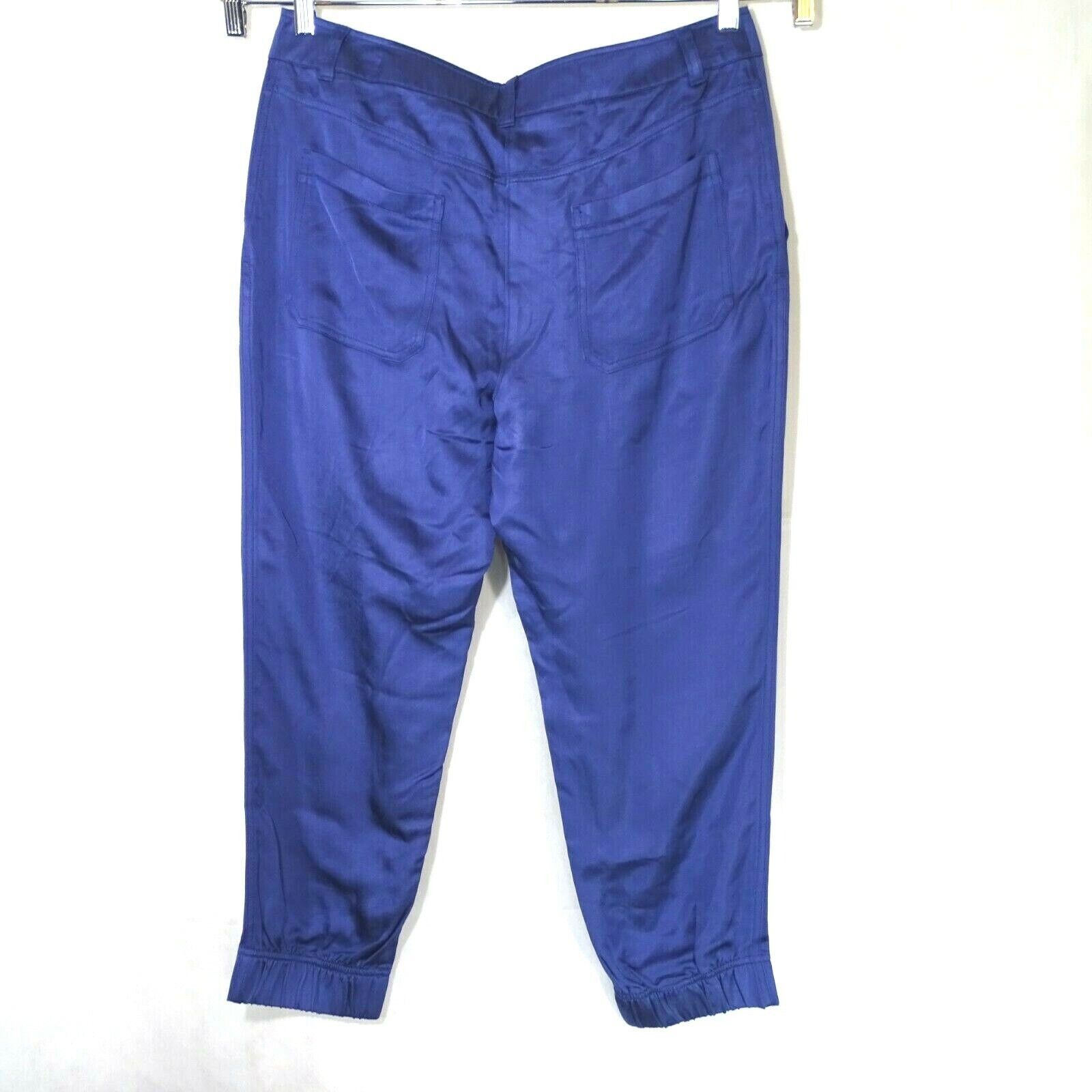 Loft Ann Taylor Loft Jogger Pants Women Size 12 Purple Shiny Size 34" / US 12 / IT 48 - 4 Thumbnail