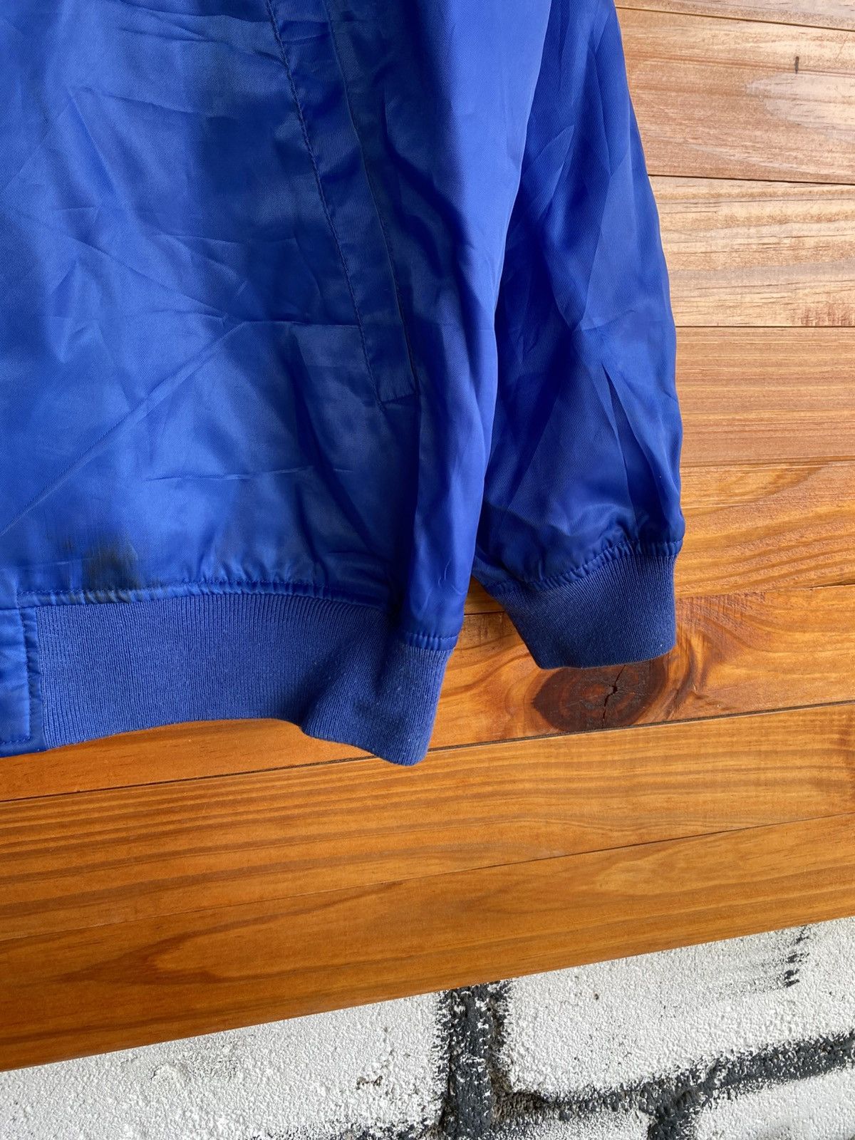 Japanese Brand Vintage Konica Minolta Satin Coach Jacket Blue White Logo Size US L / EU 52-54 / 3 - 8 Thumbnail