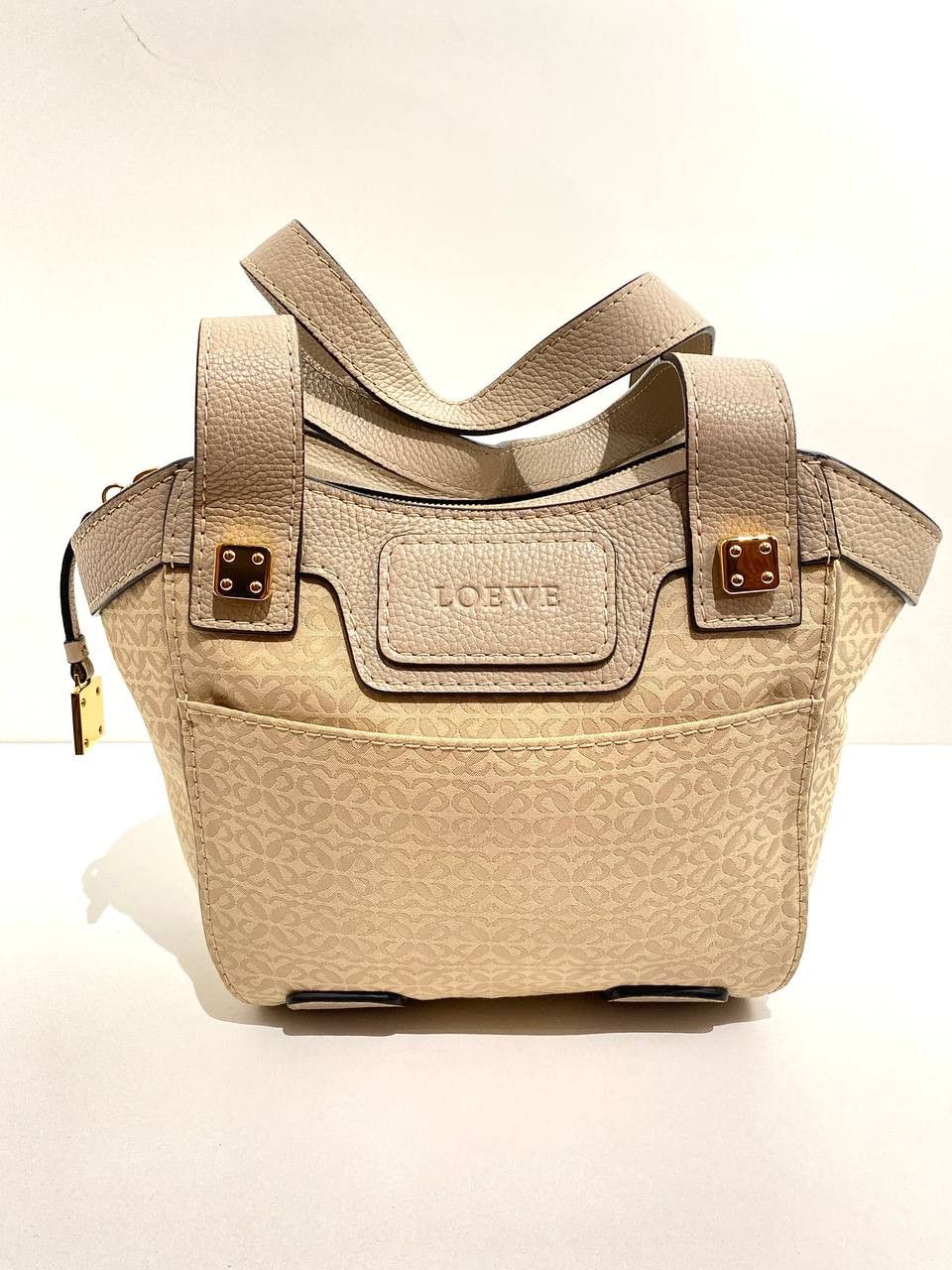 Loewe Loewe Anagram Logo Kite Leather Cloth Shoulder Hand Tote Bag Size ONE SIZE - 2 Thumbnail