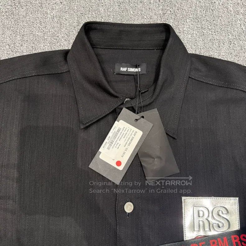 Raf Simons Raf Simons Black leather branded denim shirt jacket Size US S / EU 44-46 / 1 - 4 Thumbnail