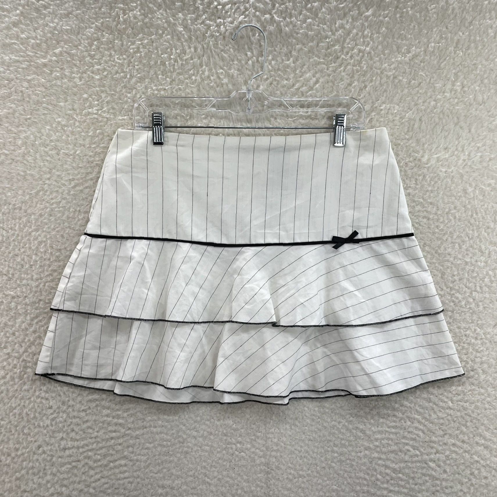 Vintage VINTAGE Pleated Mini Skirt White Pinstripe 12 Large Coquette Fairy Corpcore Womens Girls Mens Size 36" / US 14 / IT 50 - 2 Thumbnail
