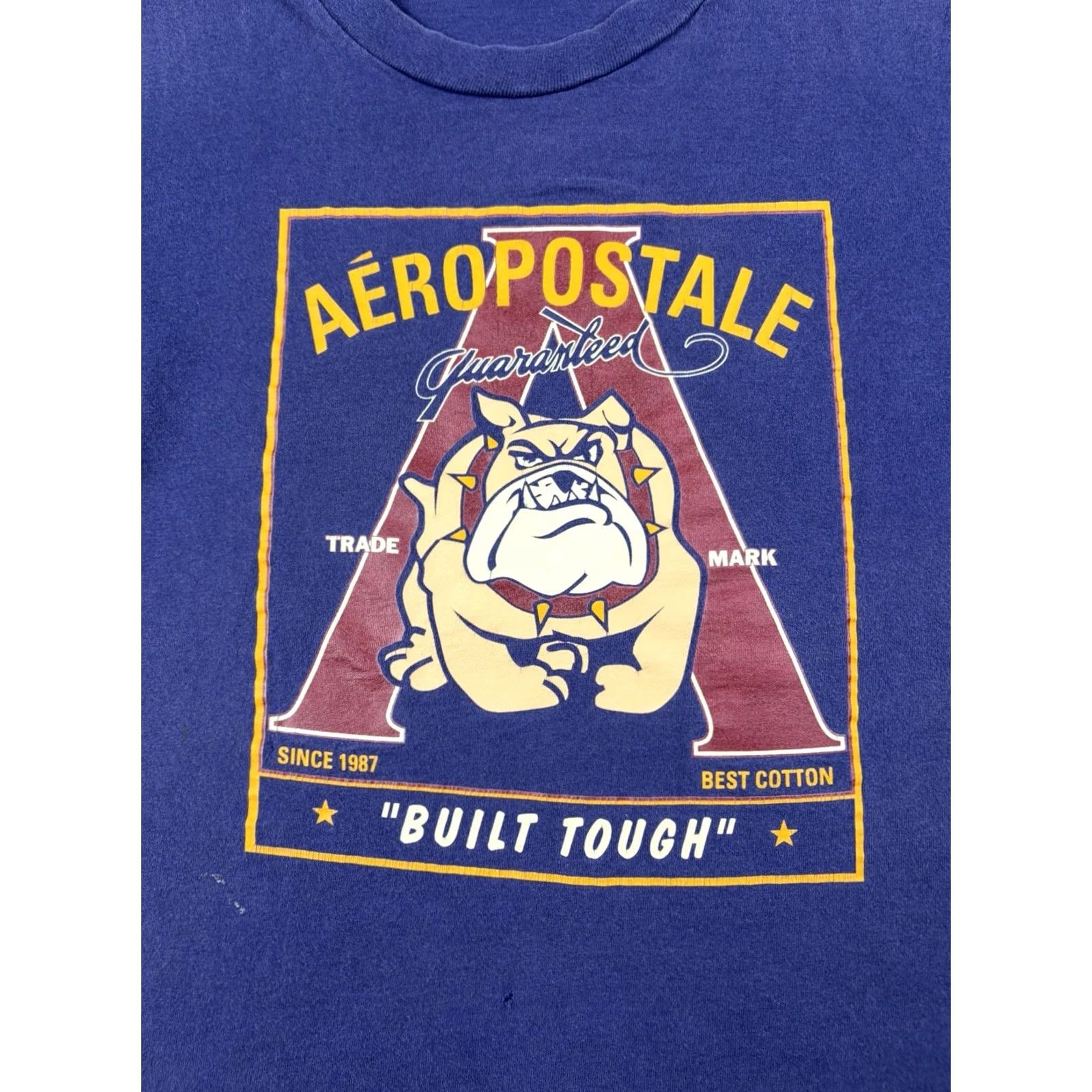 Aeropostale VINTAGE Aeropostale T Shirt Adult Small Blue Short Sleeve Bulldog Logo 90s Mens S Crew Neck Cotton Regular Short Sleeve Logo Bulldog 90s Size US S / EU 44-46 / 1 - 2 Thumbnail