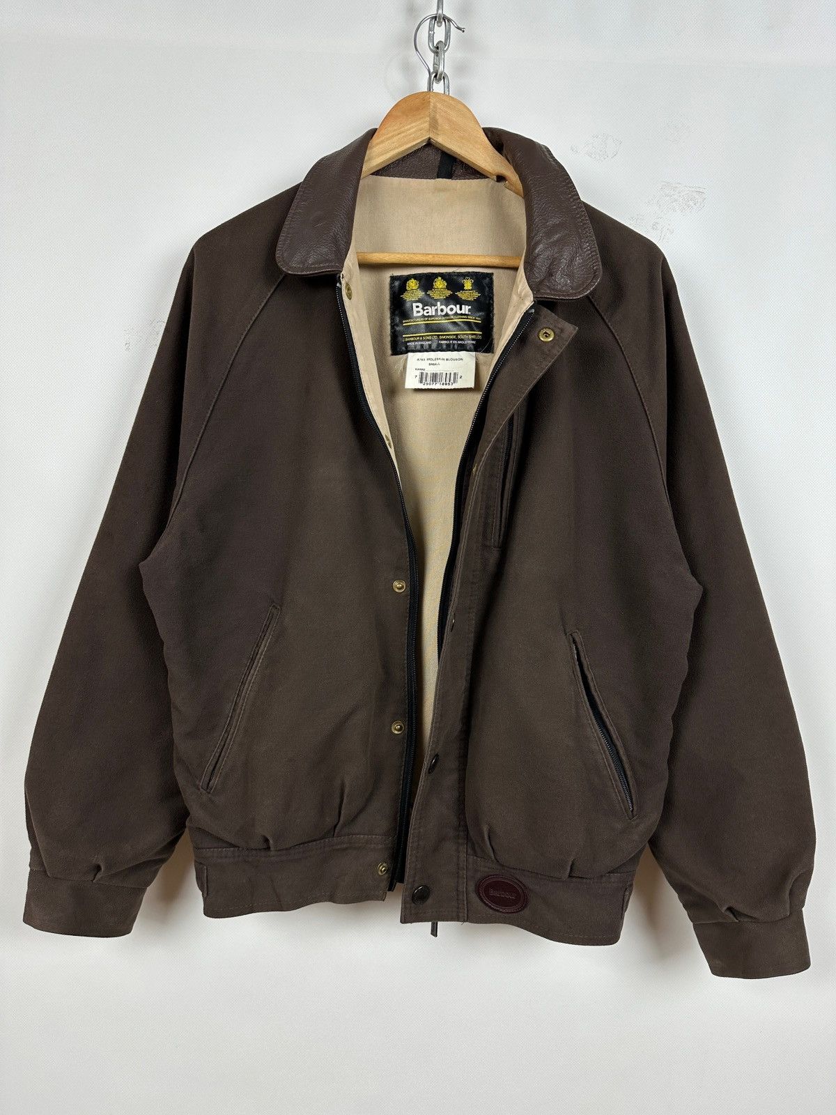 Barbour × Vintage Vintage Barbour Moleskin Blouson Chocolate Jacket |  Grailed