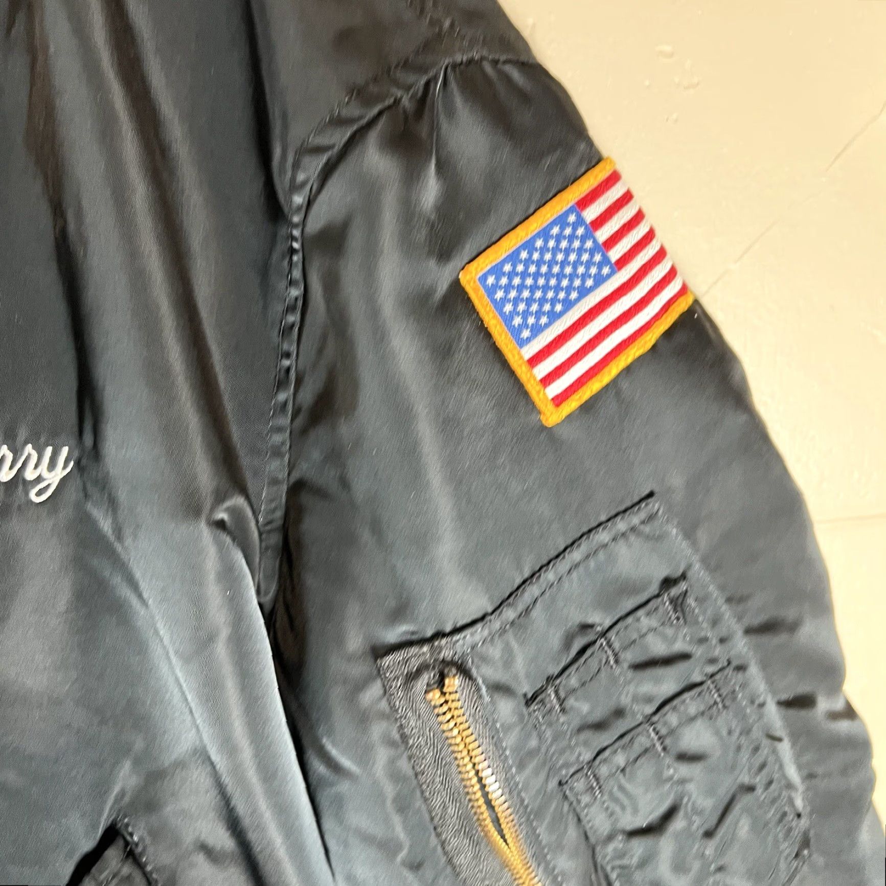 Vintage Vtg Bomber Jacket Embroidered Firearms Instructor Jacket Sz L Black Size US L / EU 52-54 / 3 - 4 Thumbnail