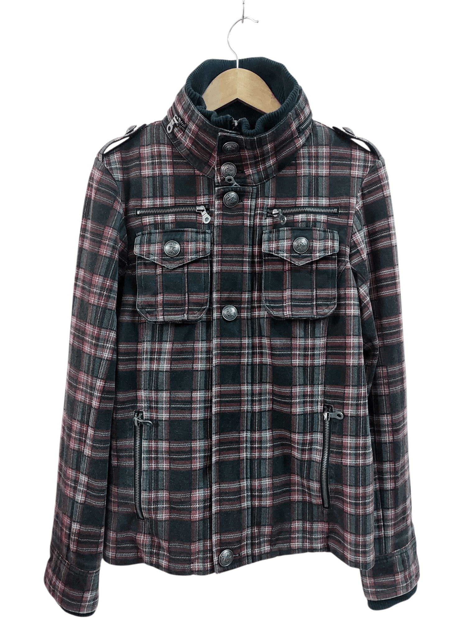 ジャケット・アウター IN THE ATTIC Check multi-pocket jacket In The Attic In The Attic Multi Zipped Pocket Nova Check