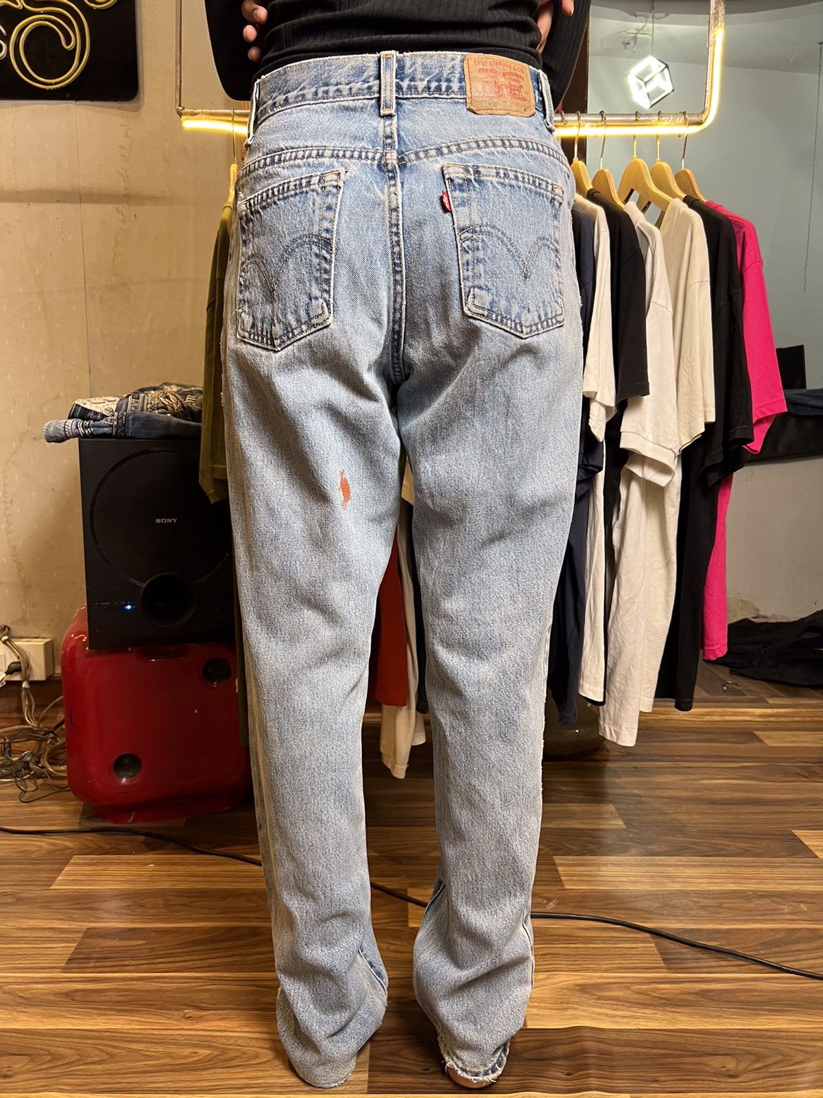 Levi's Vintage levis 550 pain ( natuto ) handmade printed denim Size US 29 - 2 Thumbnail