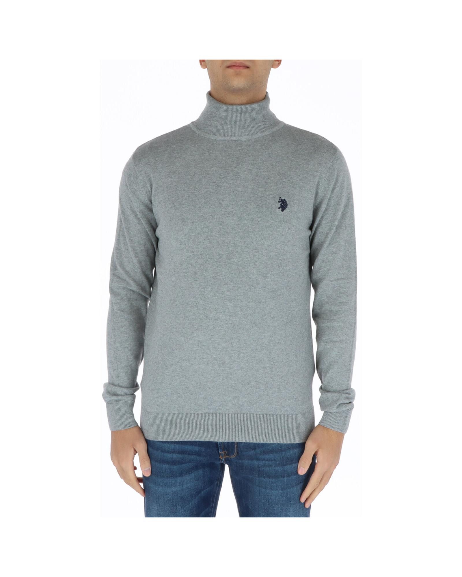 Image of U S Polo Assn Printed Turtleneck Knitwear in Grey, Men's (Size 2XL)