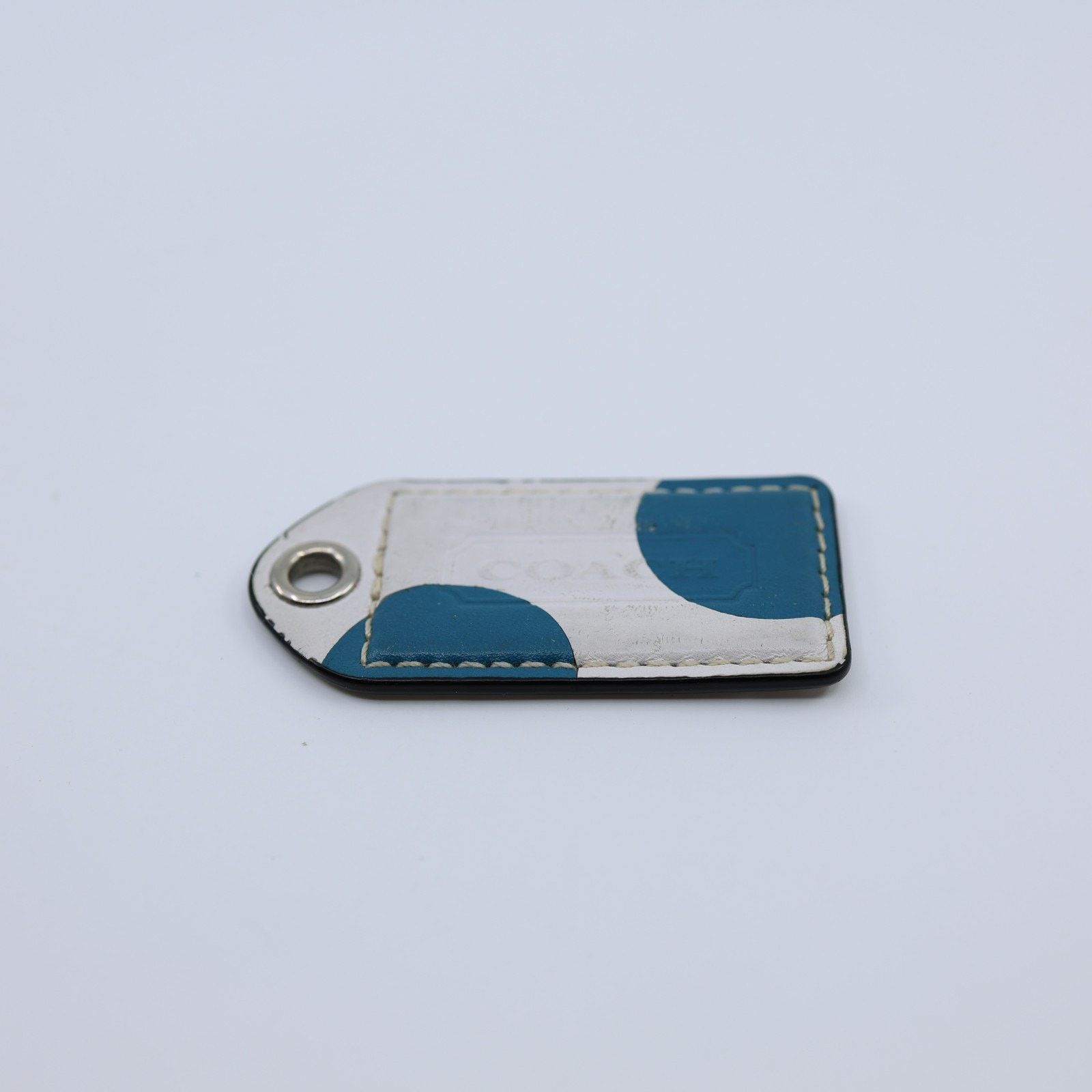 Coach 3" Large COACH Leather Key Silver Hardware Charm Hang Tag Size ONE SIZE - 3 Thumbnail