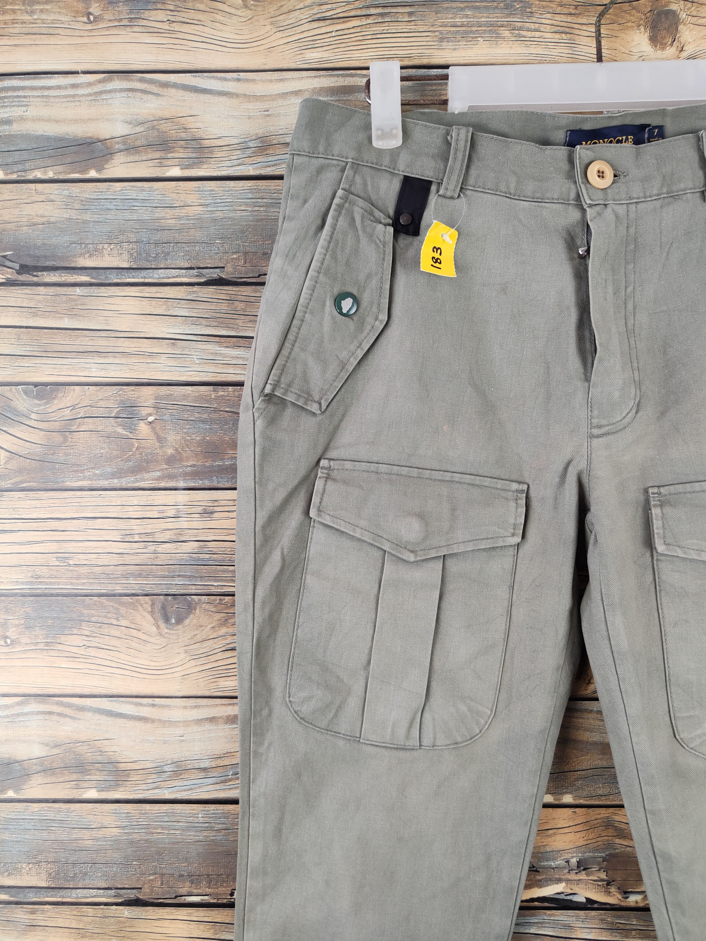 Monocle DL Monocle Green Faded Multipocket Tactical Cargo Pants #183 Size 29" - 3 Thumbnail