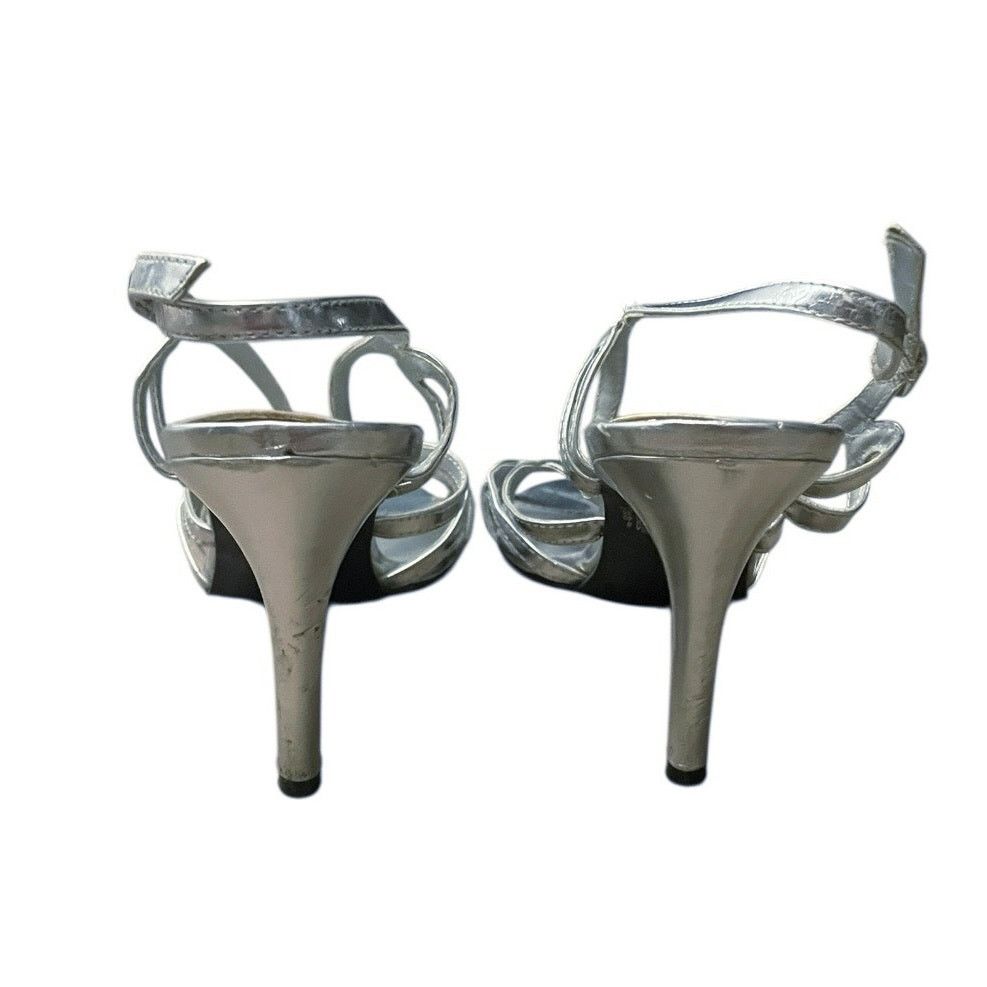 Other Fioni Night Silver Strappy Open Toe Stiletto High Heels Size US 8 / IT 38 - 6 Thumbnail