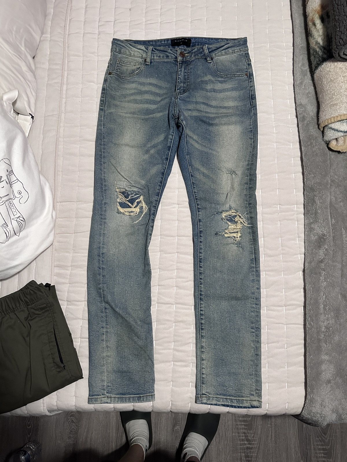 Richie Le Collection RLC Richie Le Distressed Denim Size US 30 / EU 46 - 1 Thumbnail