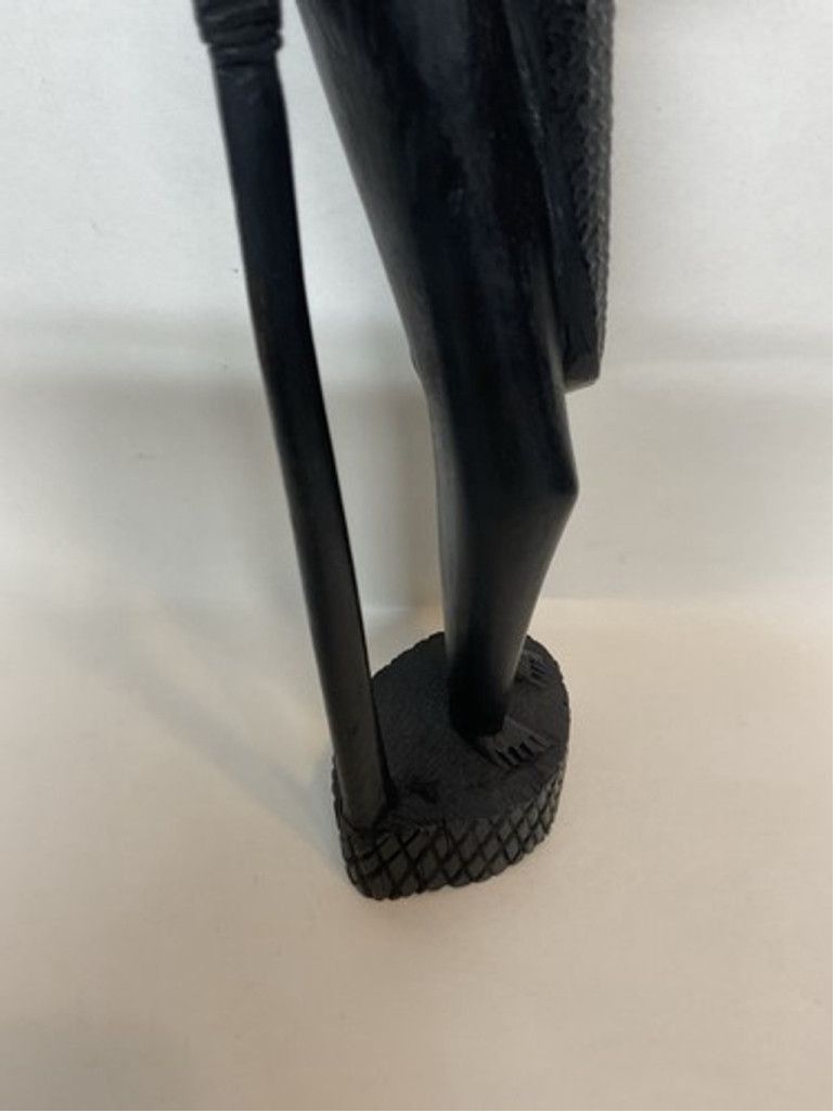 Other Hand Carved Wood Hunter Tribal Figure Kenyan Besmo 14.5” Size 26 - 6 Thumbnail