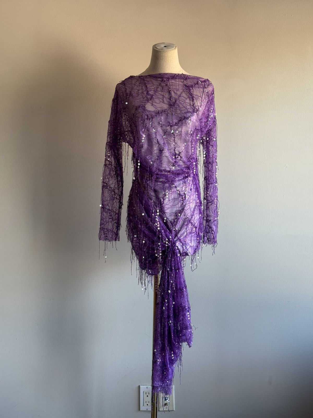 Christopher Esber Christopher Esber encased beaded lace mini dress purple S Size S / US 4 / IT 40 - 1 Thumbnail