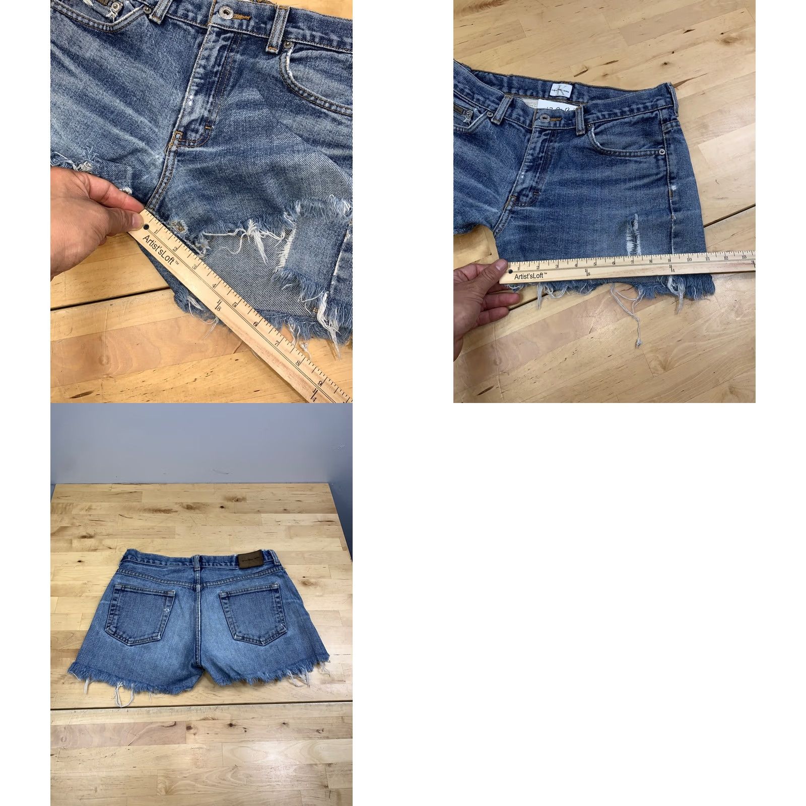 Calvin Klein Calvin Klein Women 7 Blue Cut Off Shorts 3" Inseam Casual Distress Size 28" / US 6 / IT 42 - 8 Thumbnail